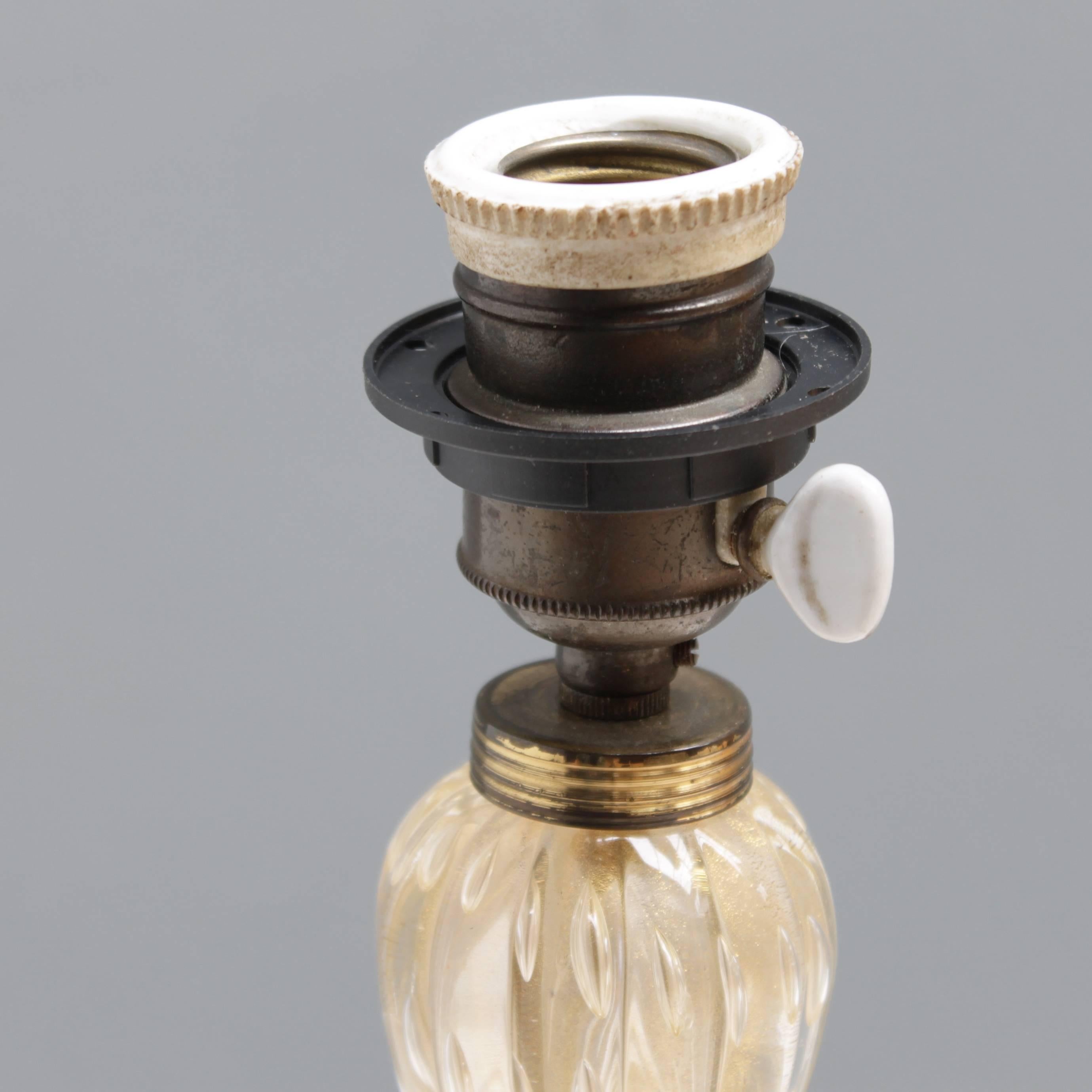Brass Barovier e Toso Murano Glass Lamp Base For Sale