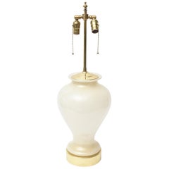 Barovier e Toso Murano Gold Aventurine Glass and Brass Lamp Vintage Italian 