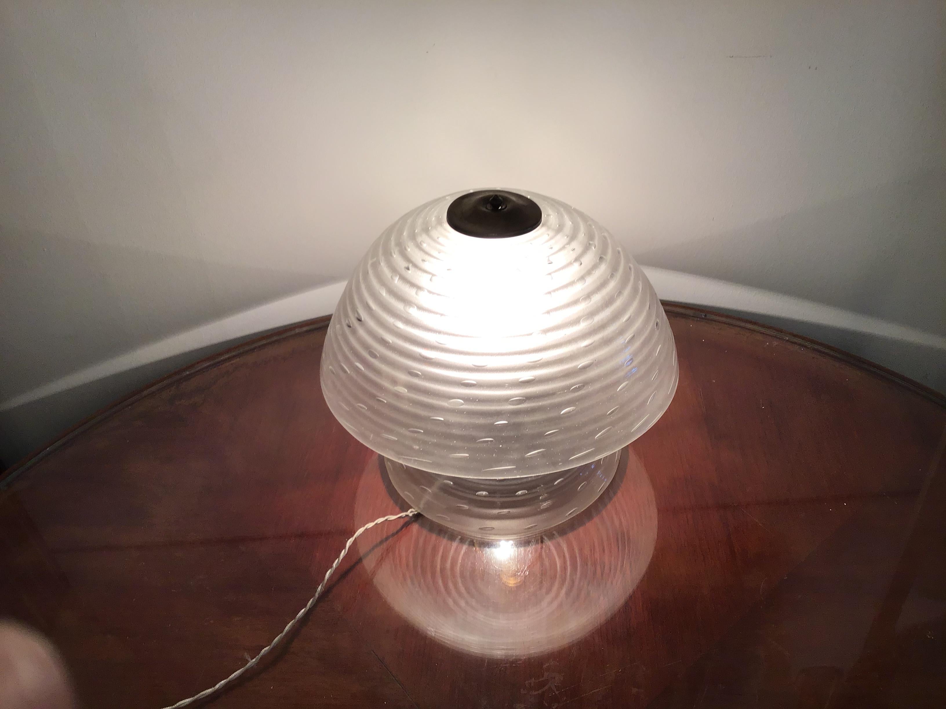 Barovier e Toso Mushroom Table Lamp 1940 Murano Glass Brass:: Italy en vente 5