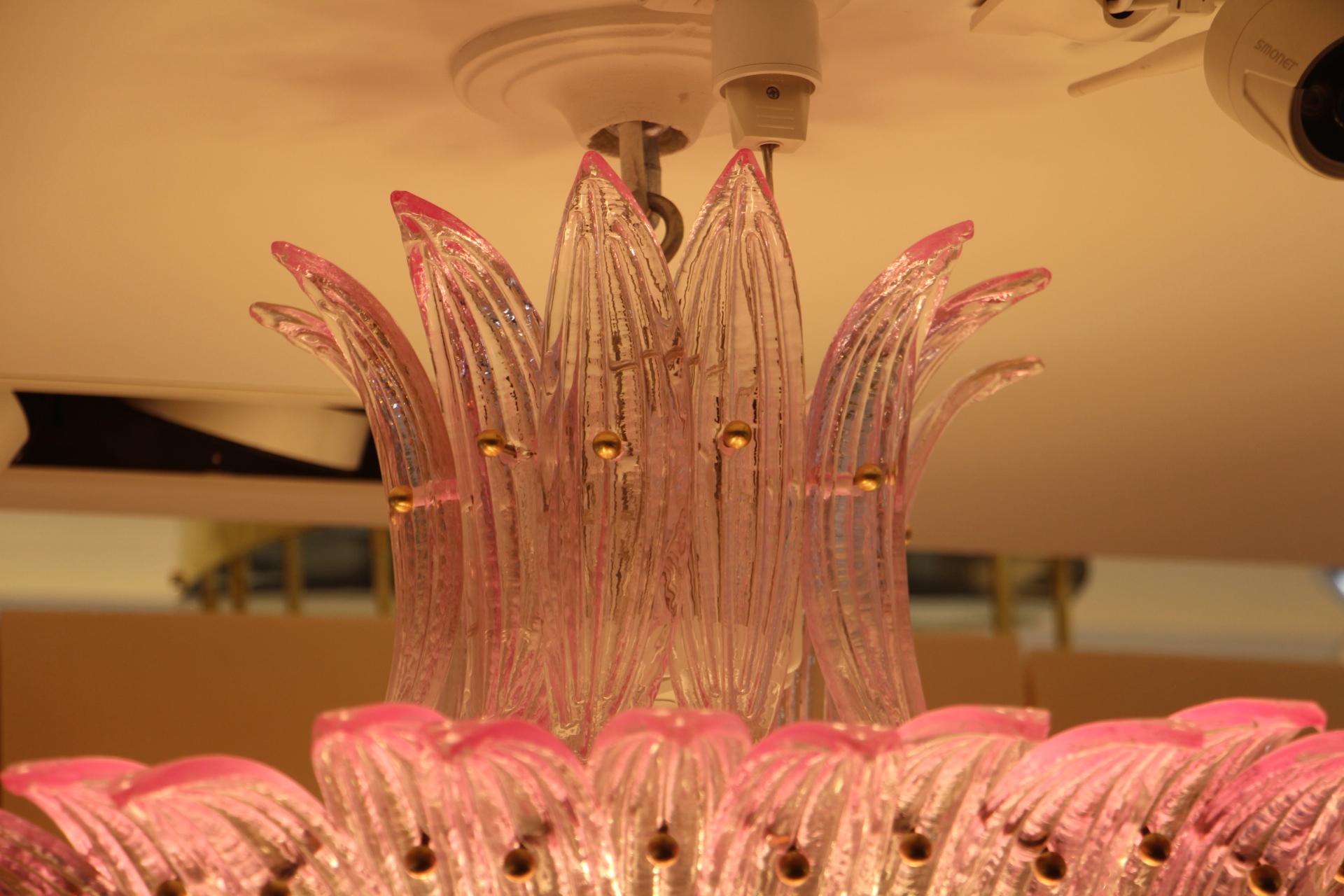 Barovier e Toso Style Pink Palmettes Chandelier 11