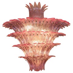 Barovier e Toso Style Pink Palmettes Chandelier
