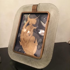 Barovier e Toso Portafoto Murano Glass Brass 1940 Italy