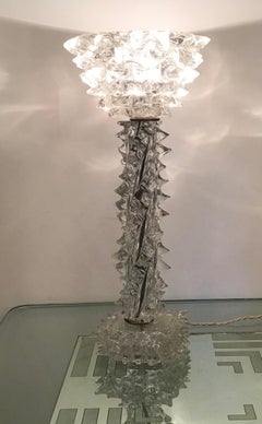 Barovier e Toso “Rostrato” Table Lamp Murano Glass Brass, 1940, Italy