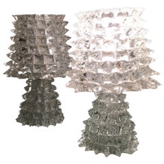Barovier e Toso “Rostrato” Table Lamp Murano Glass Metal, 1940, Italy
