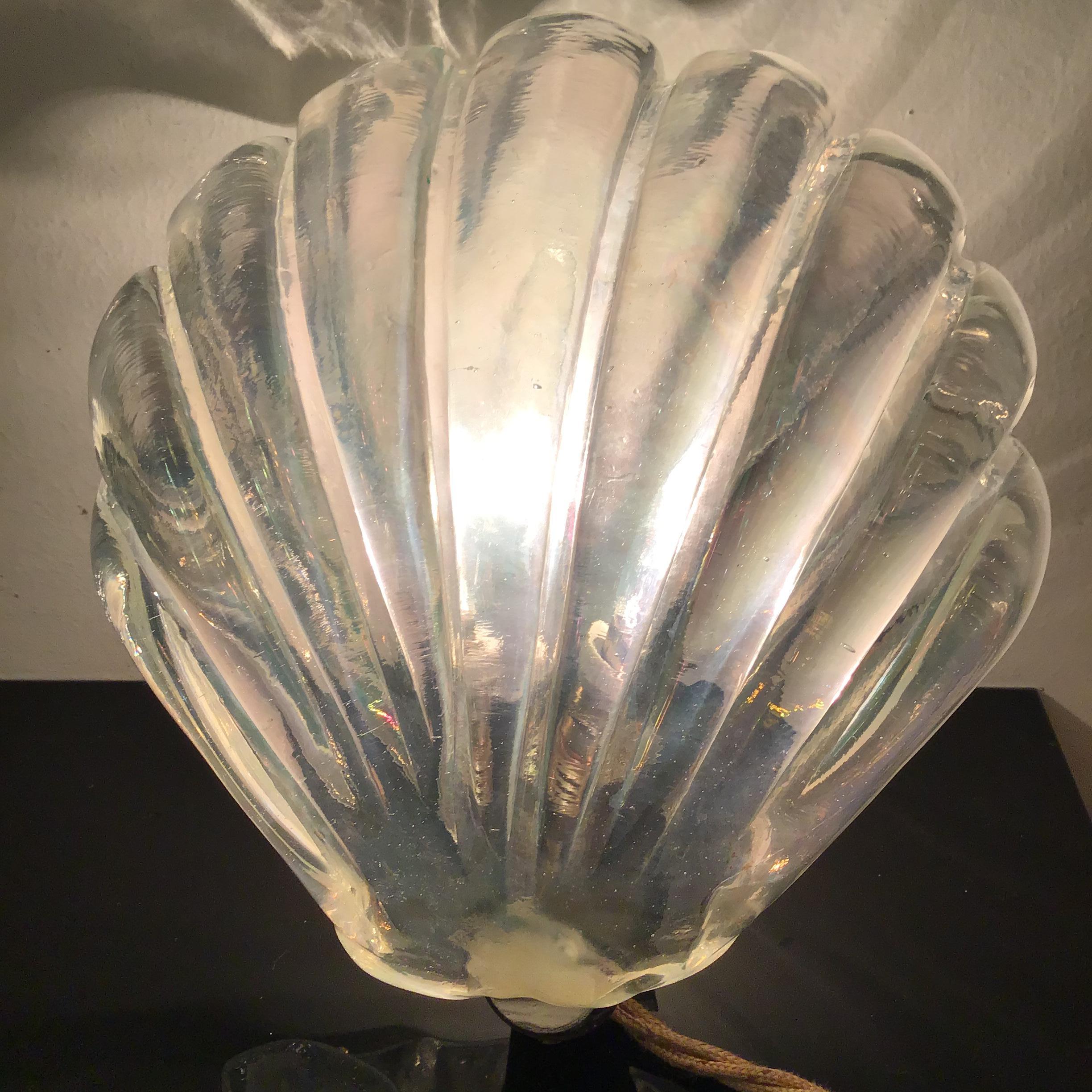 Barovier e Toso Sconce Murano Glass Brass 1940 Italy In Excellent Condition In Milano, IT