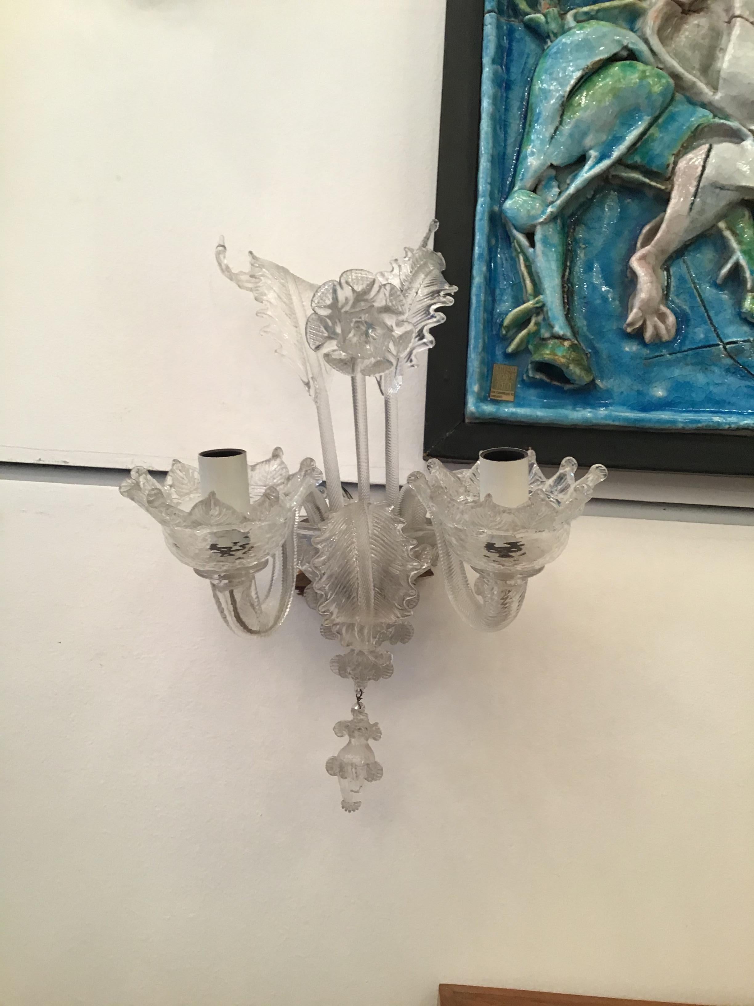 Barovier e Toso Sconce in vetro di Murano ferro alluminio 1940 Italia in vendita 6