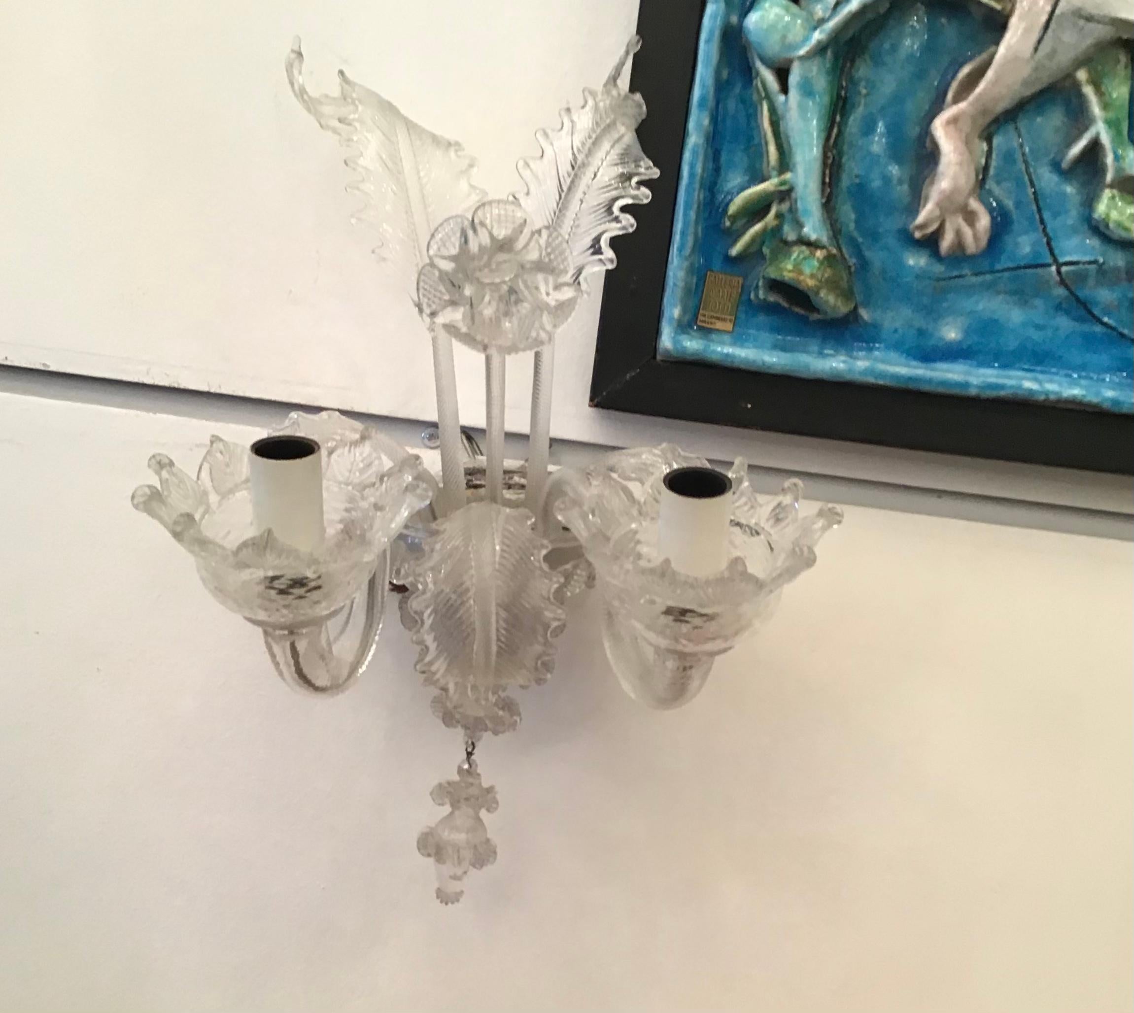 Barovier e Toso Sconce in vetro di Murano ferro alluminio 1940 Italia in vendita 12