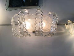 Barovier e Toso Sconces Murano Glass Brass, 1940, Italy