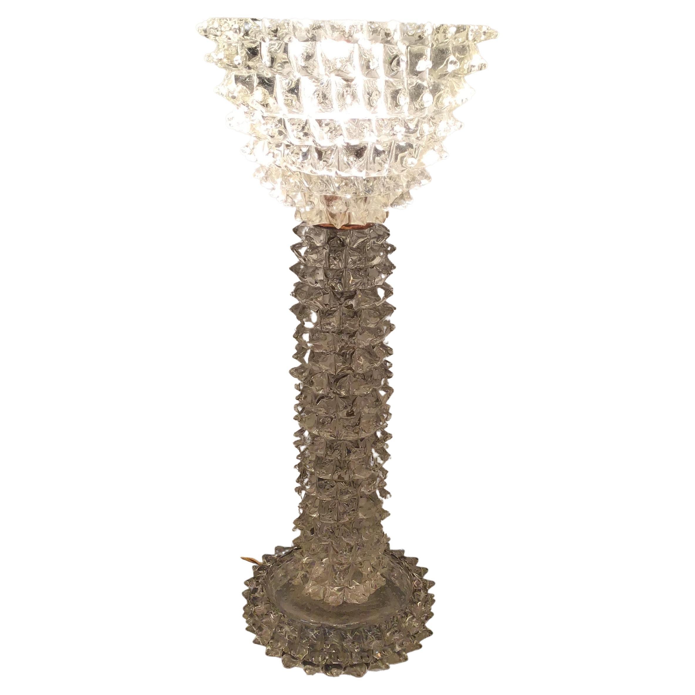 Barovier e Toso Table Lamp Brass Murano Glass, 1940 Italy