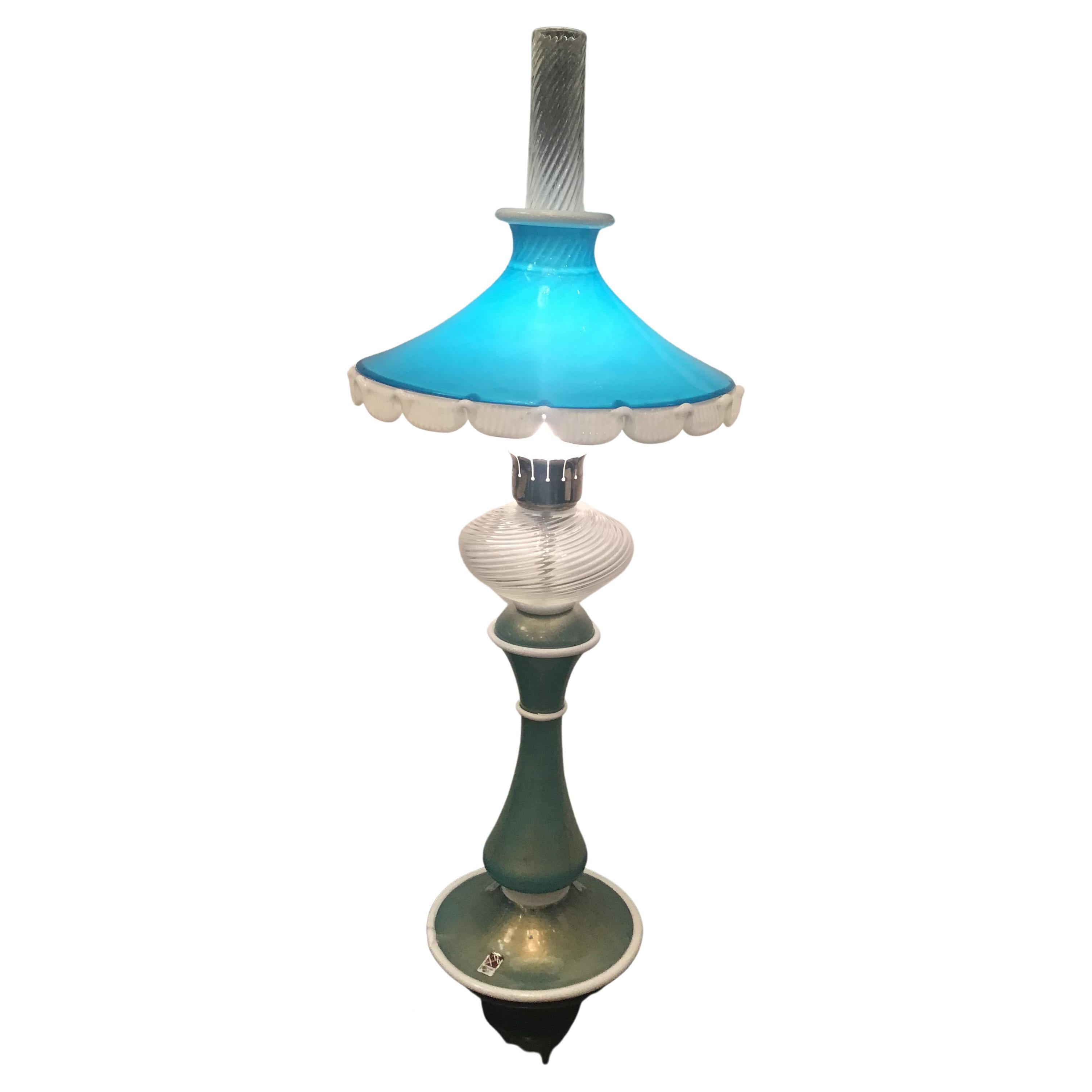 Barovier e Toso Table Lamp Brass Murano Glass 1950 Italy For Sale