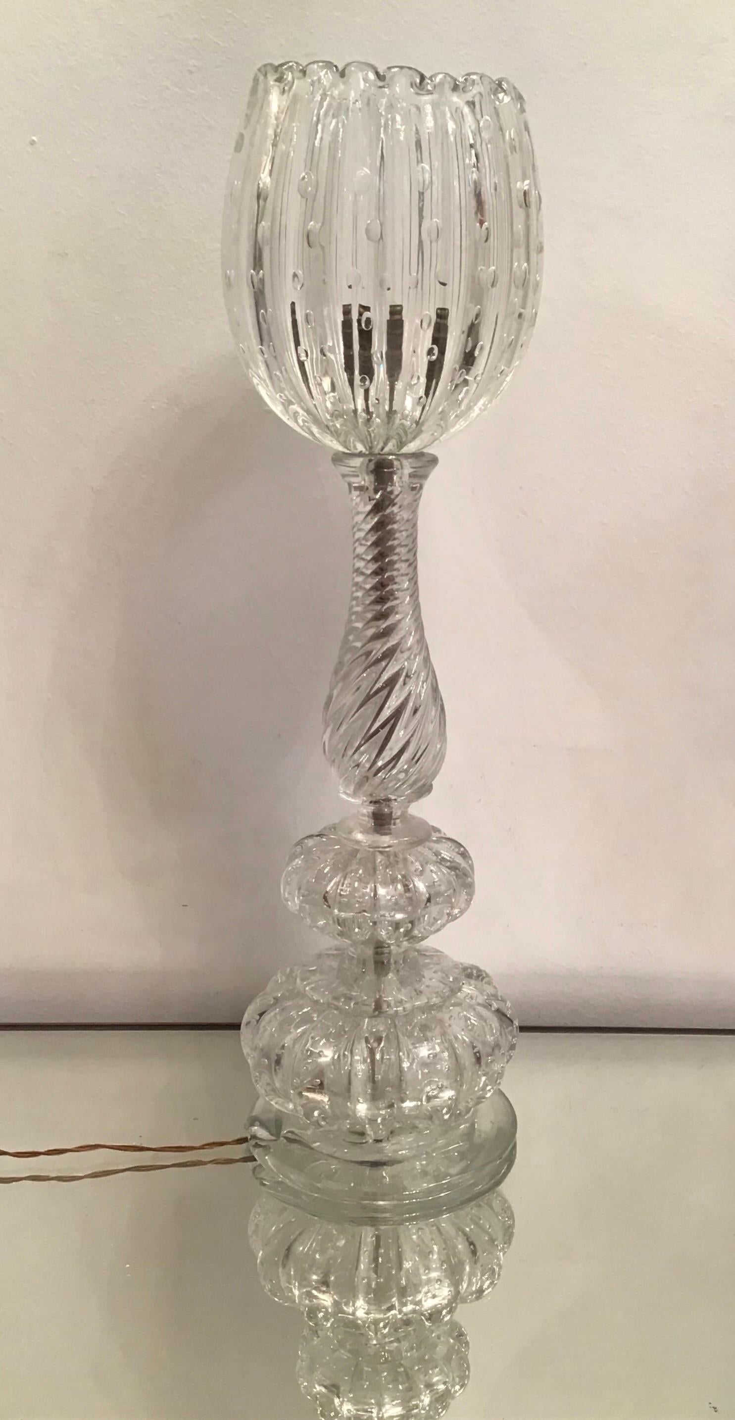 Barovier e Toso Table Lamp Murano Glass, 1940, Italy For Sale 5