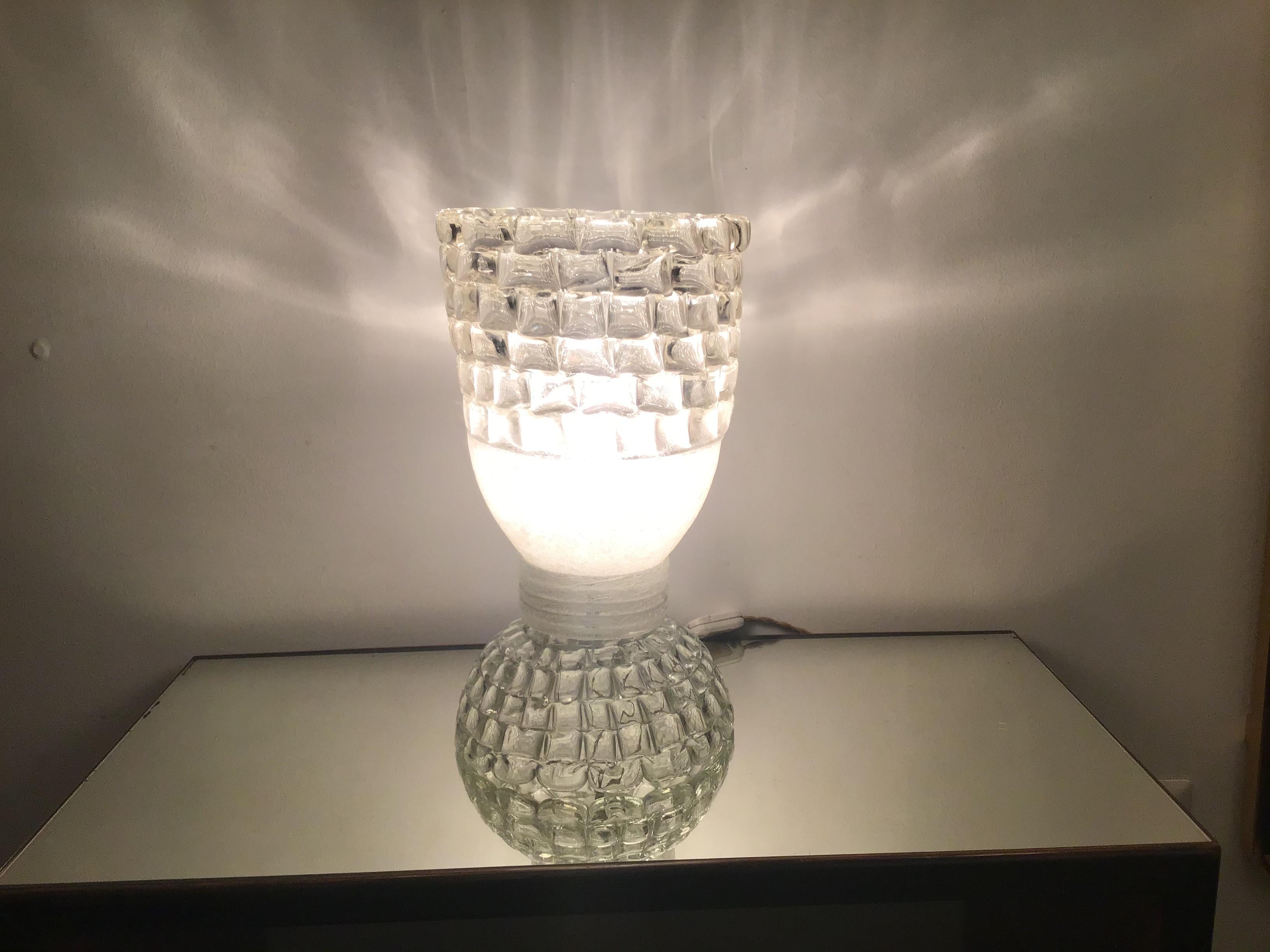 Barovier e Toso Lámpara de mesa de cristal de Murano, 1940, Italia Otro en venta