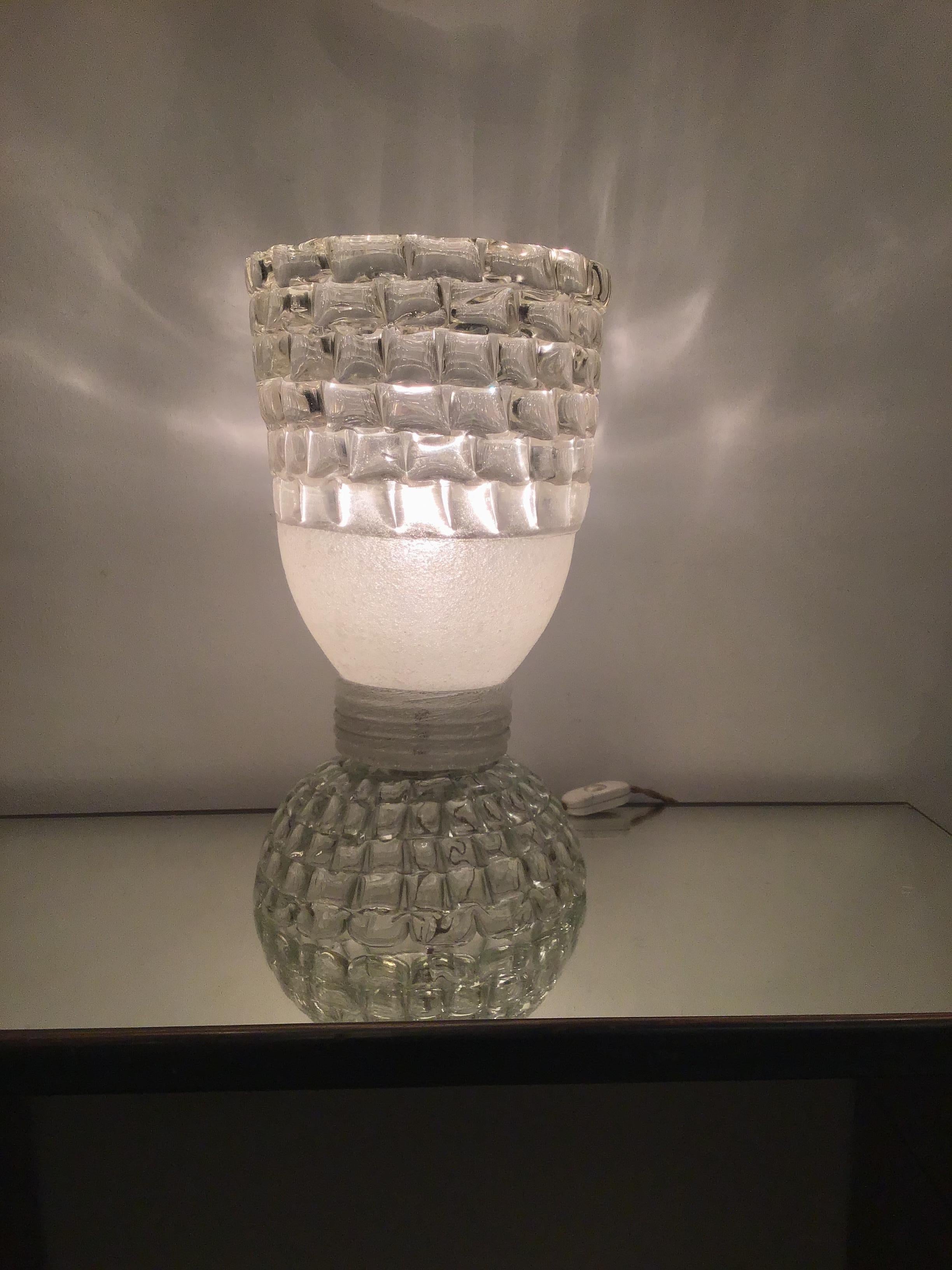 Barovier e Toso Table Lamp Murano Glass, 1940, Italy For Sale 2