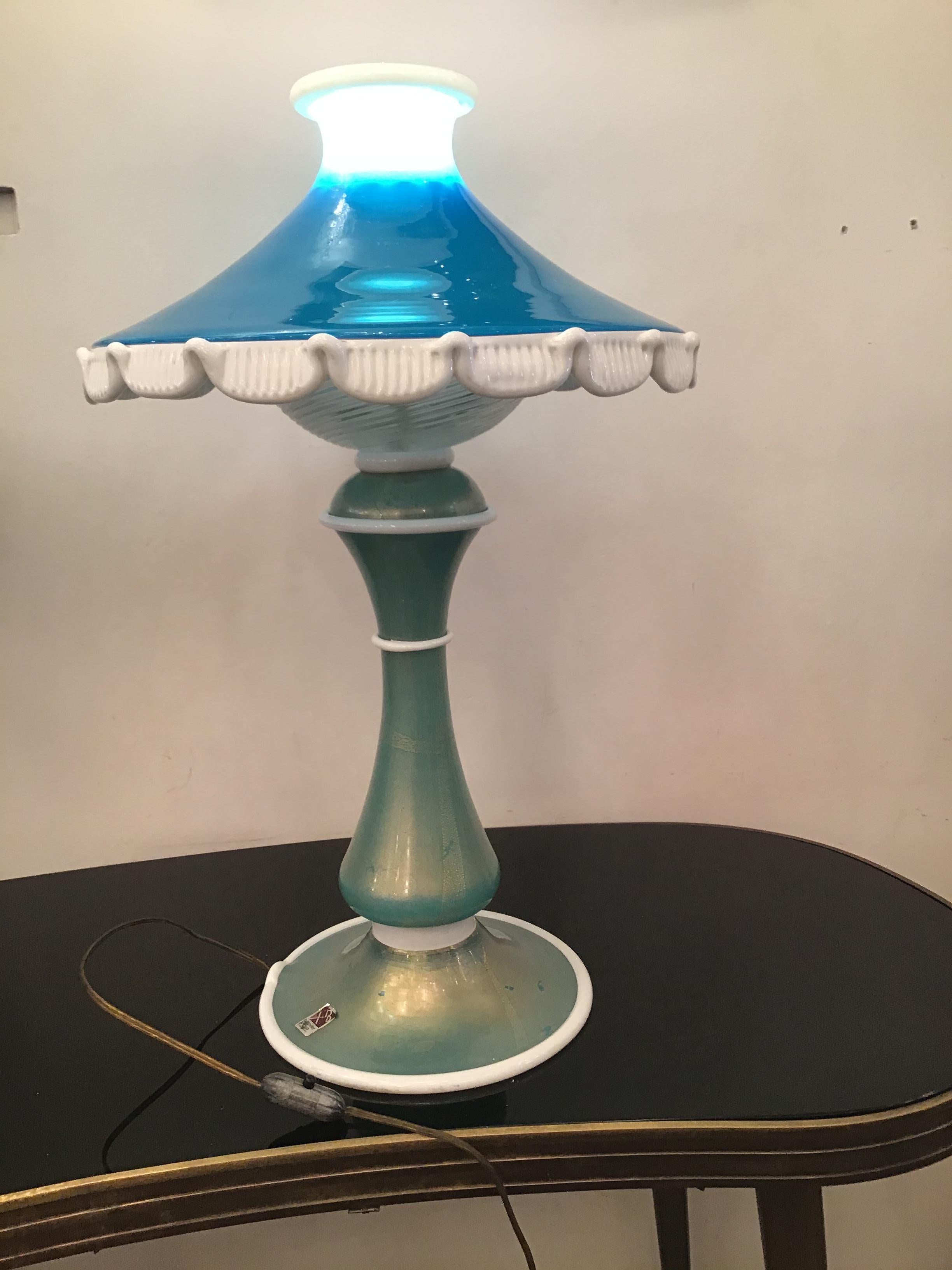 Barovier e Toso Table Lamp Murano Glass 1950 Italy For Sale 4
