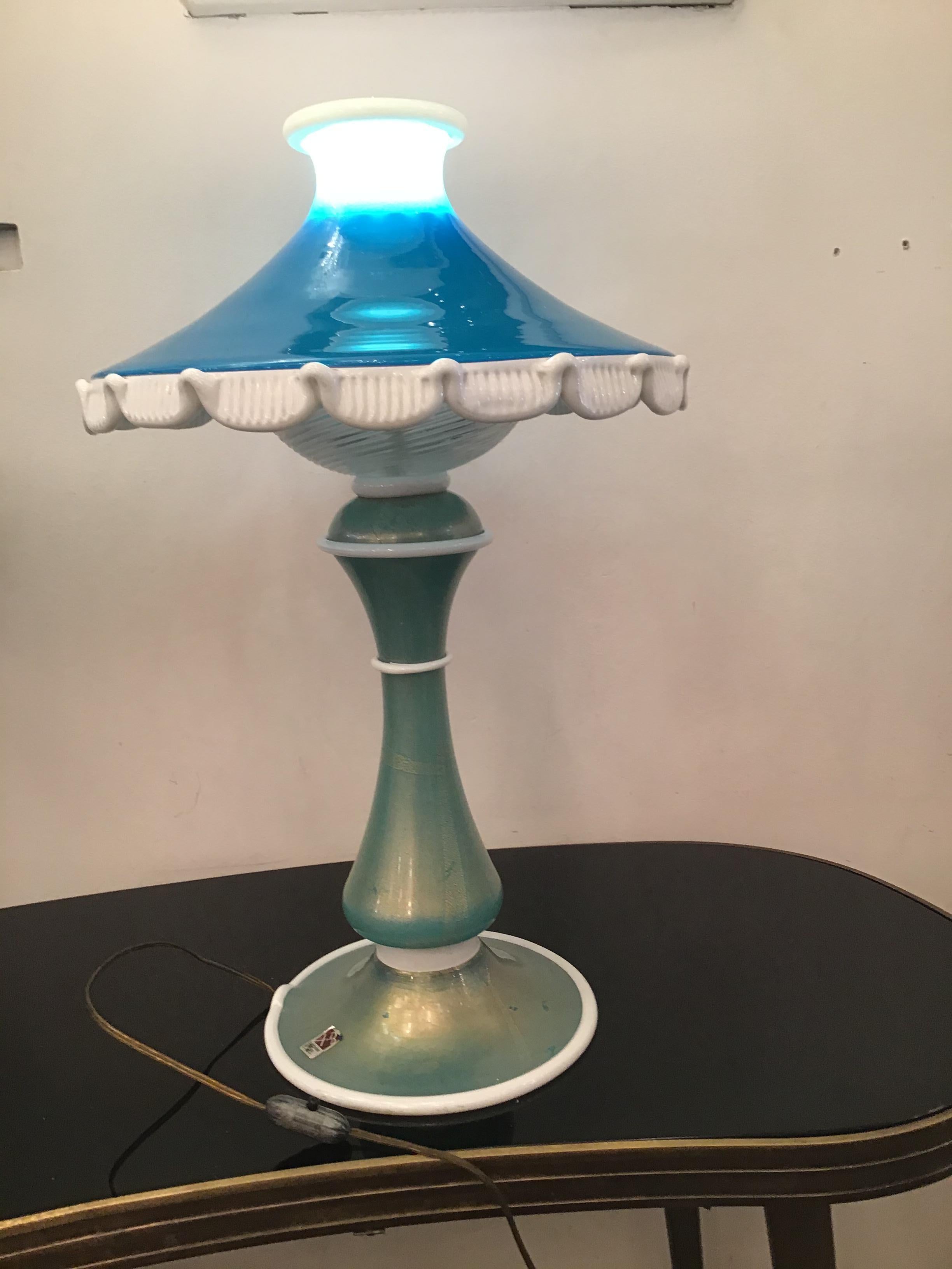 Barovier e Toso Table Lamp Murano Glass 1950 Italy For Sale 5