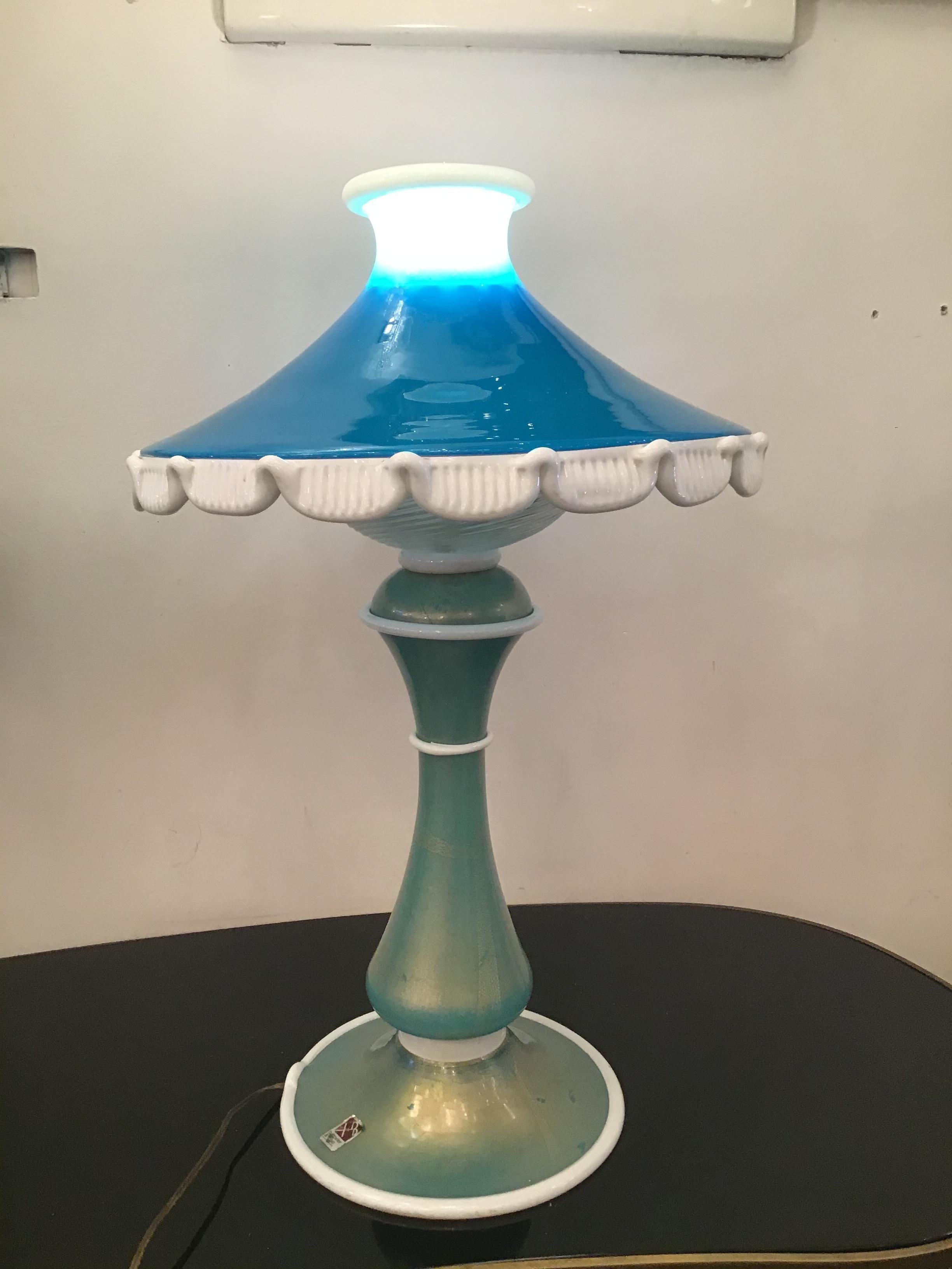 Other Barovier e Toso Table Lamp Murano Glass 1950 Italy For Sale