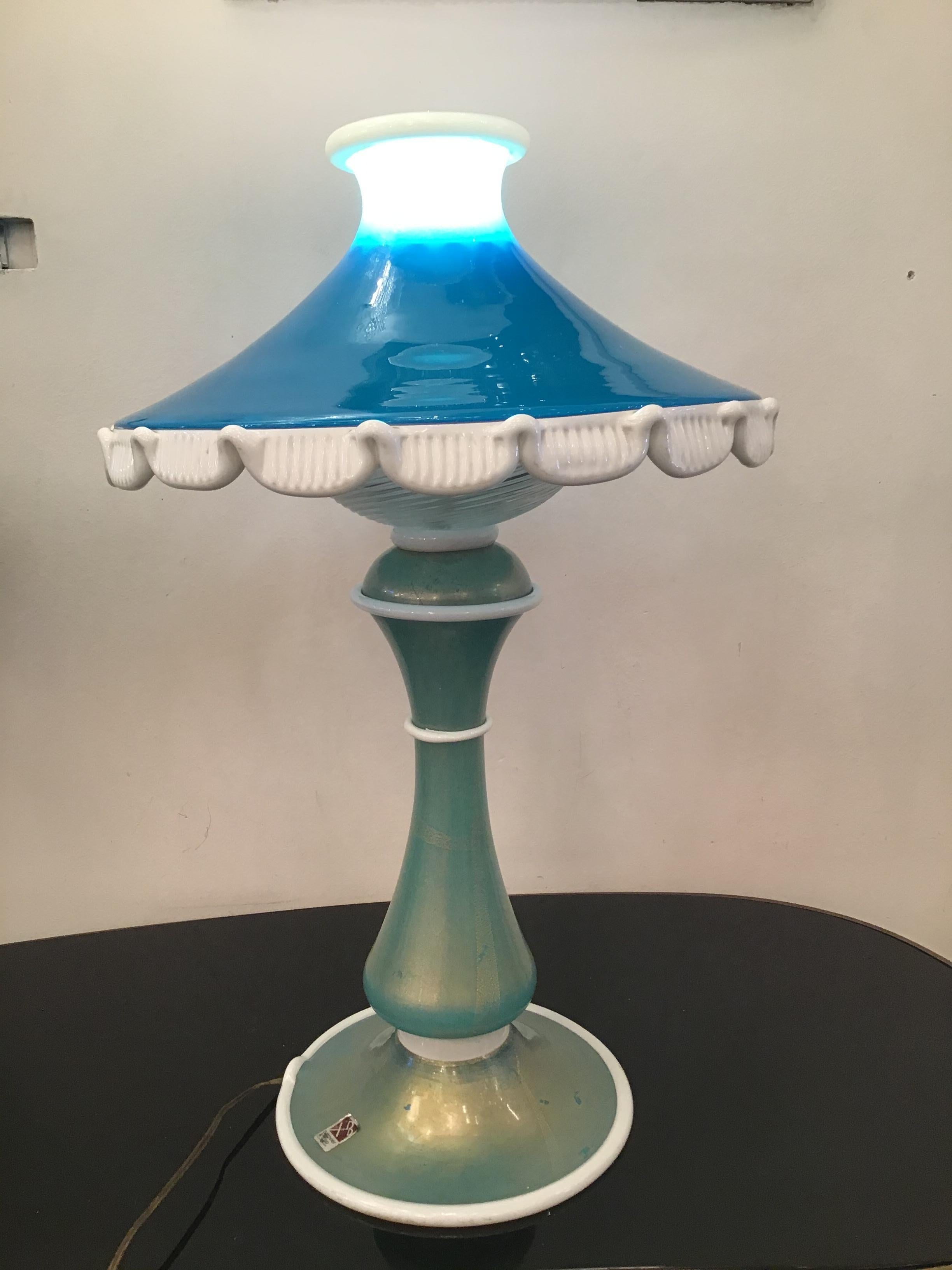 Barovier e Toso Table Lamp Murano Glass 1950 Italy In Excellent Condition For Sale In Milano, IT