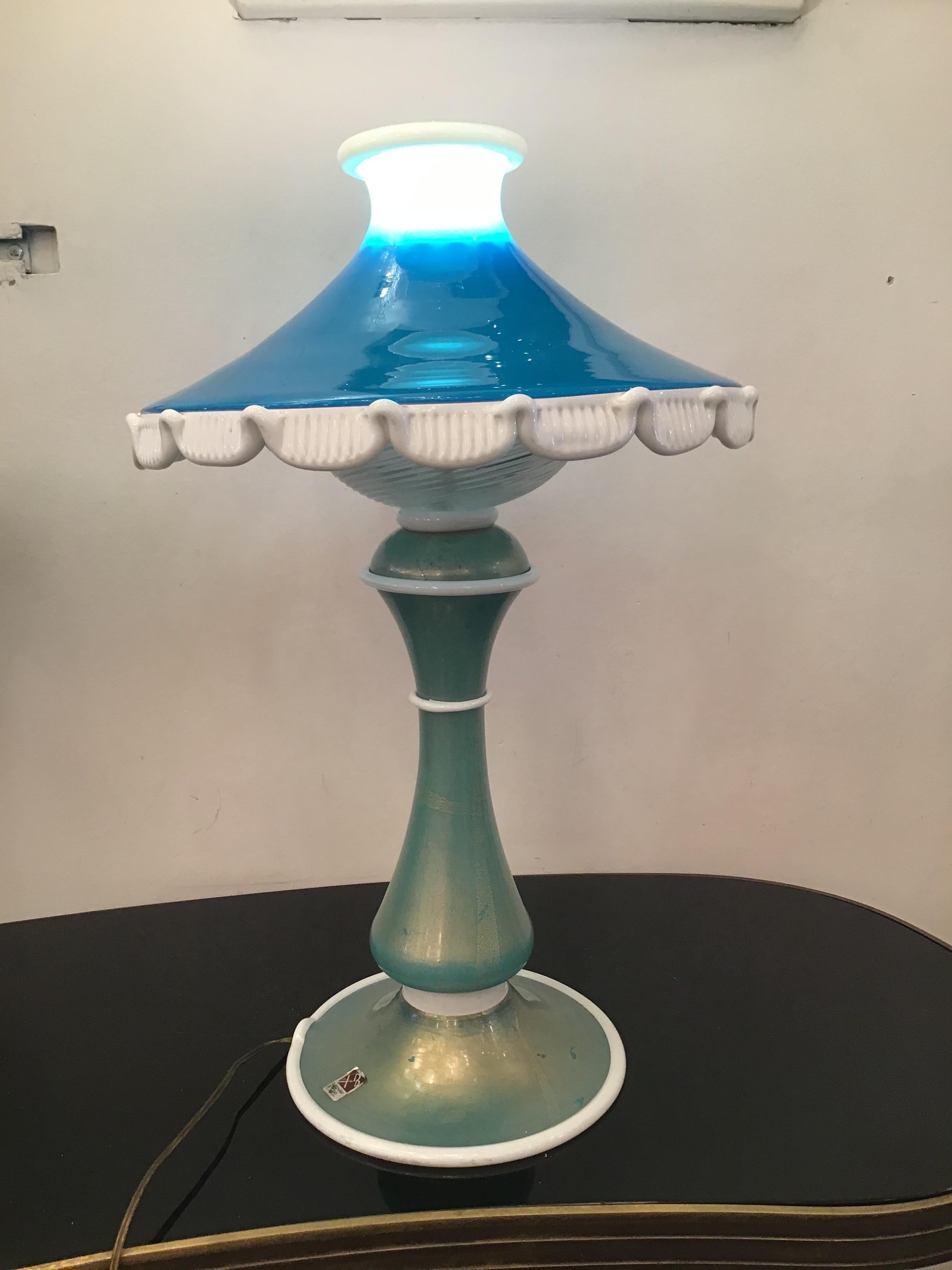 Barovier e Toso Table Lamp Murano Glass 1950 Italy For Sale 1