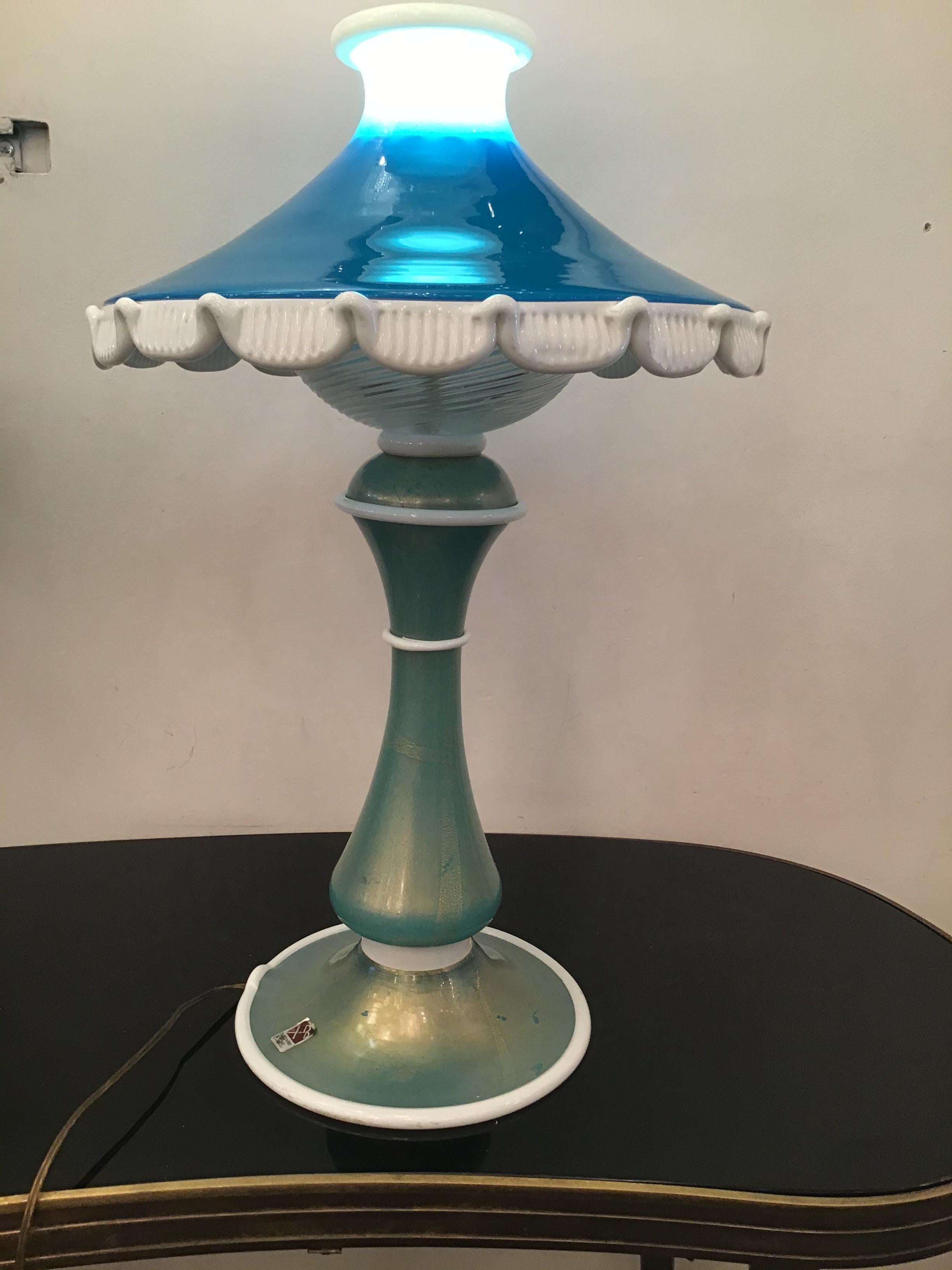 Barovier e Toso Table Lamp Murano Glass 1950 Italy For Sale 3