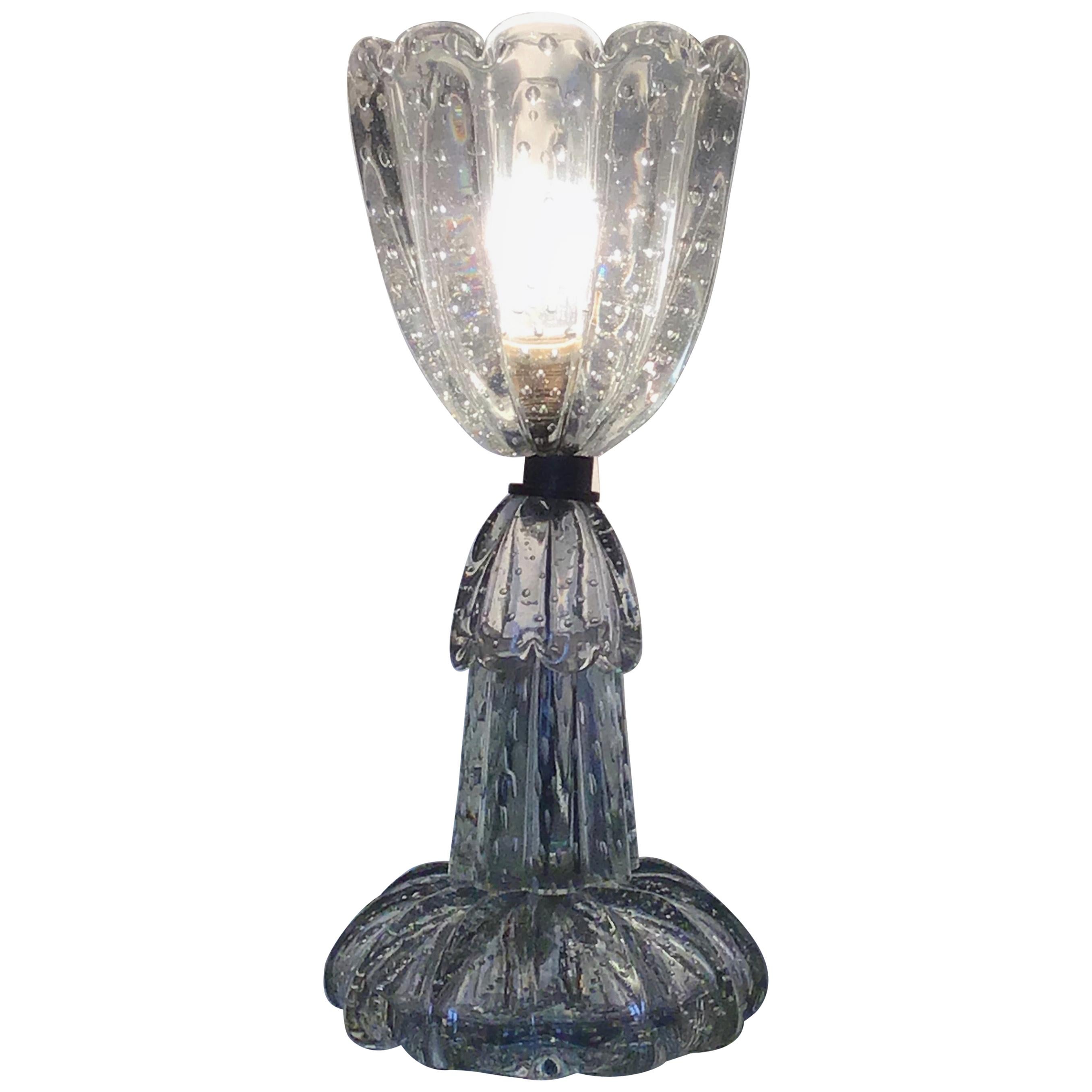 Barovier & Toso Table Lamp Murano Glass Brass, 1940, Italy