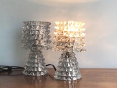 Barovier et Toso Table Lamp Rostrato Murano Glass Brass, 1940, Italy
