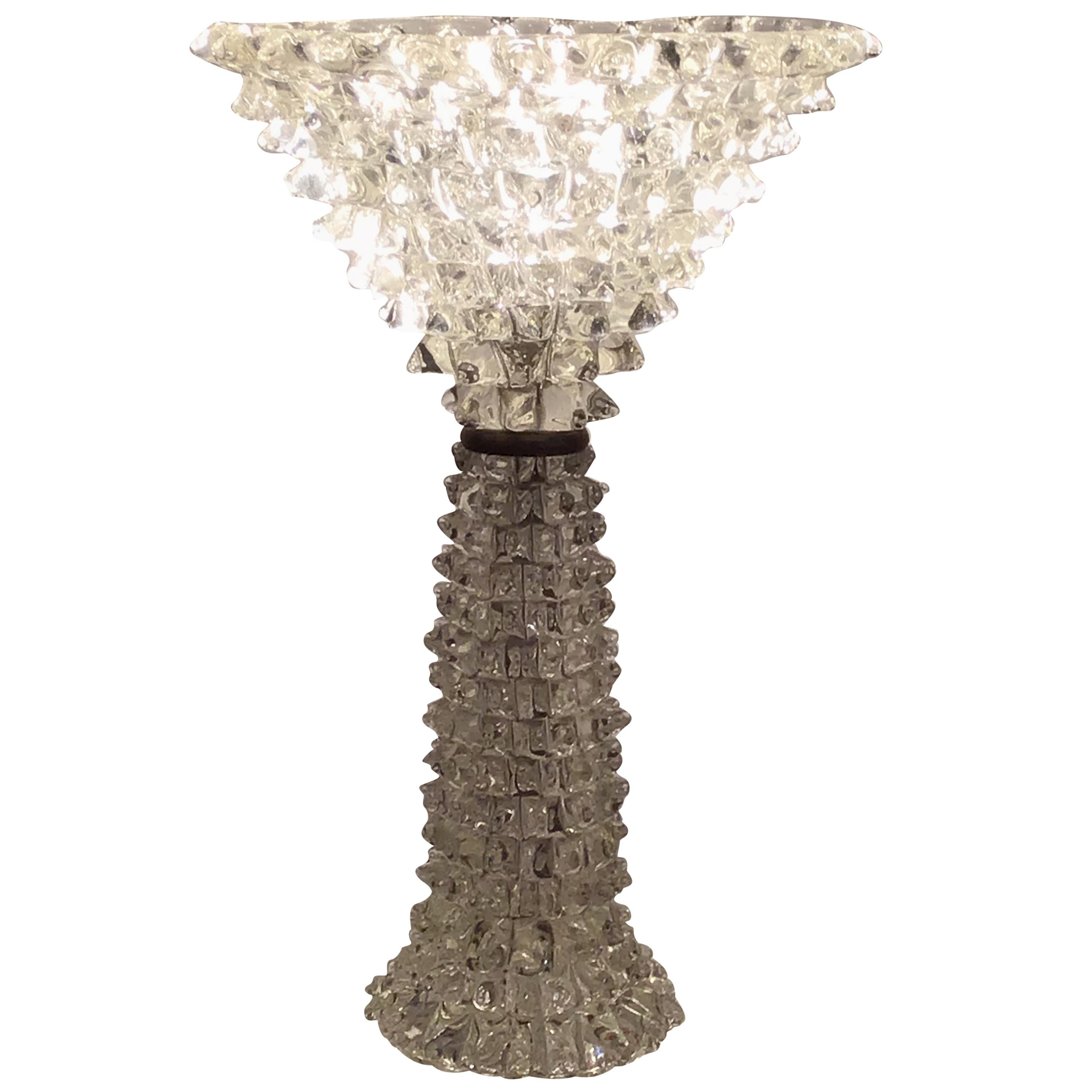 Barovier e Toso Table Lamp “Rostrato” Murano Glass  brass 1940 Italy