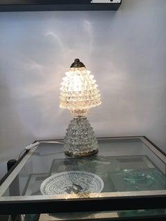 Barovier e Toso Table Lamp ”Rostrato” Murano Glass Brass, 1940, Italy