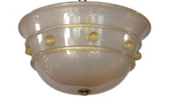 Barovier e Toso two-light ceiling lamp made of opalescent, mouth-blown glass and