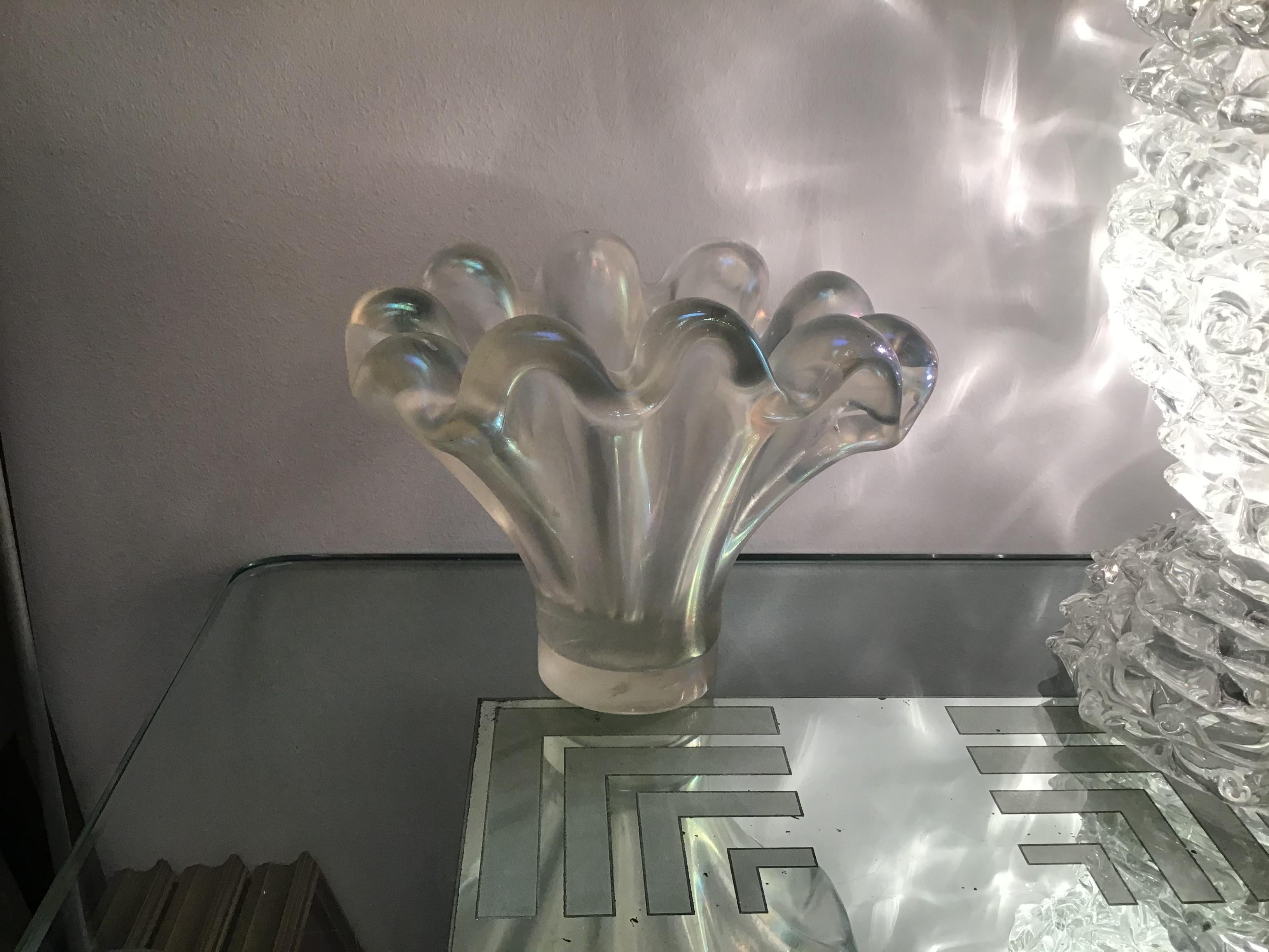 Barovier e Toso Vase /Centerpiece Murano Iridescente Glass, 1940, Italy For Sale 4