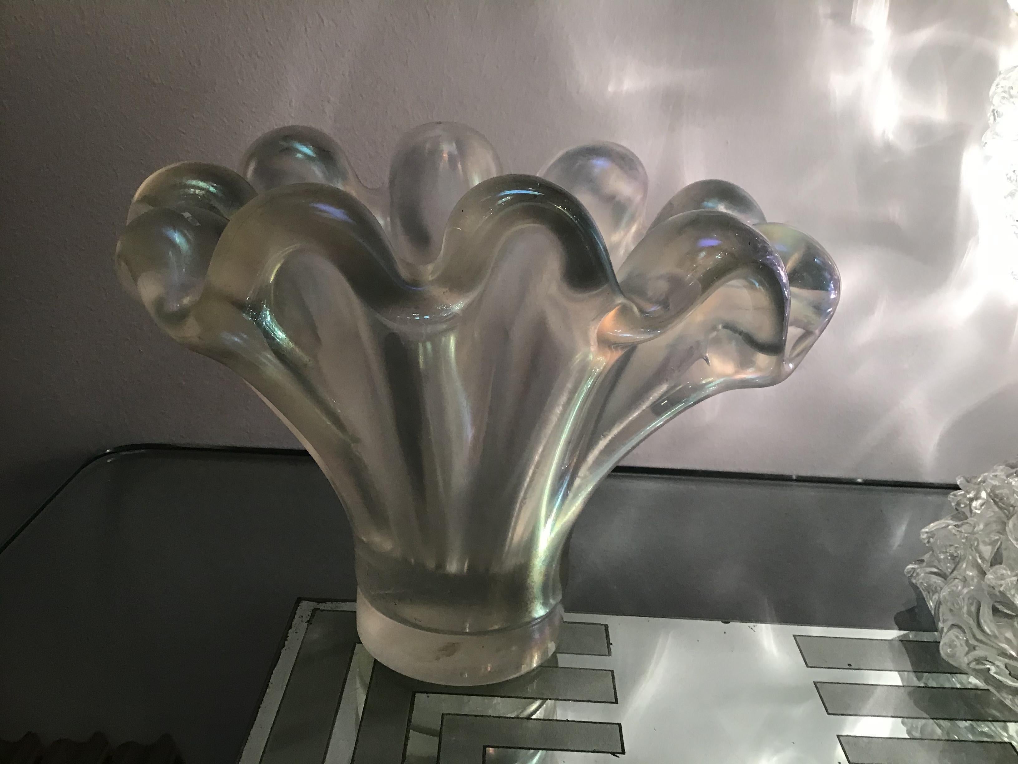 Barovier e Toso Vase /Centerpiece Murano Iridescente Glass, 1940, Italy For Sale 5