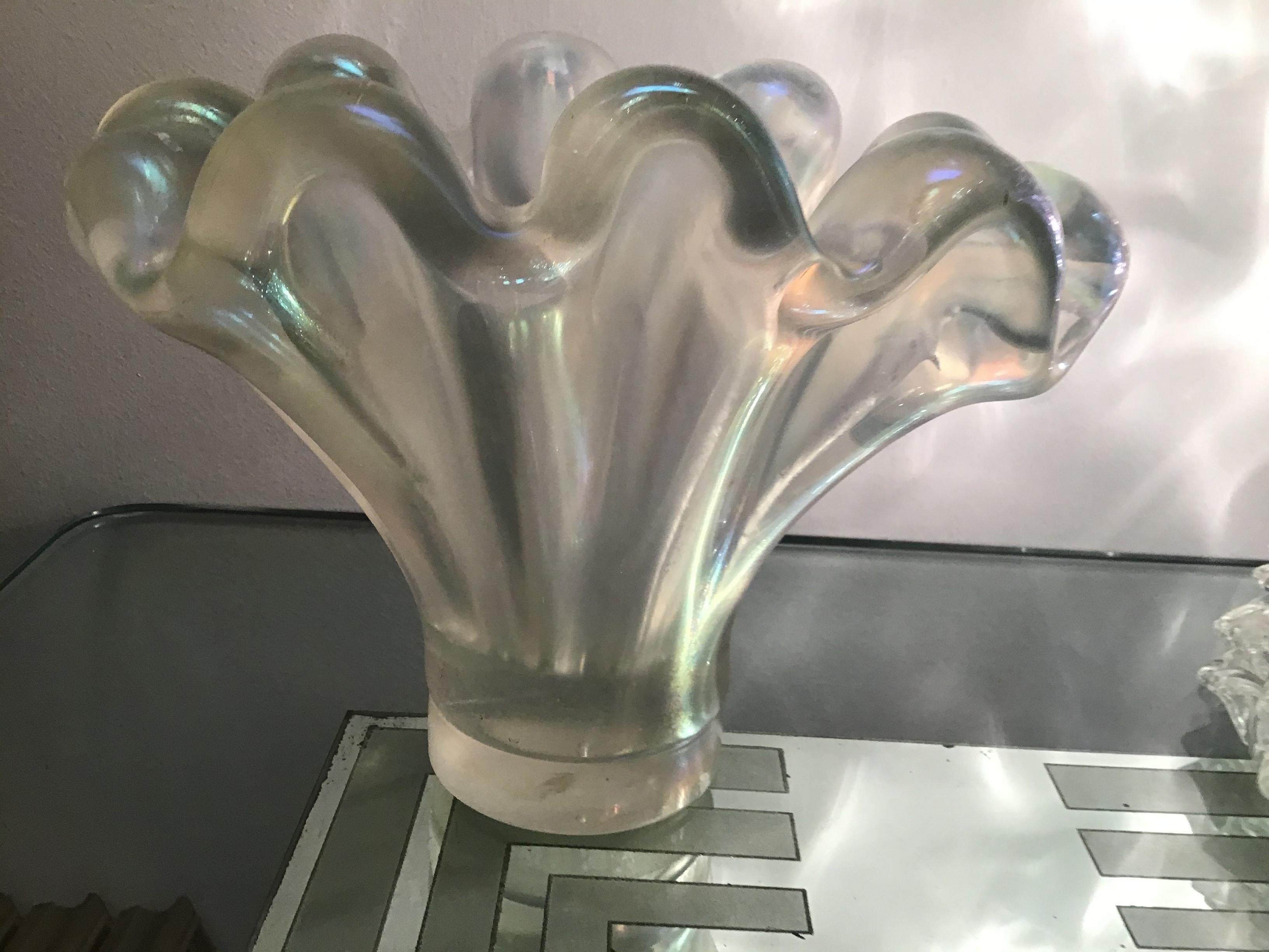 Barovier e Toso Vase /Centerpiece Murano Iridescente Glass, 1940, Italy For Sale 6