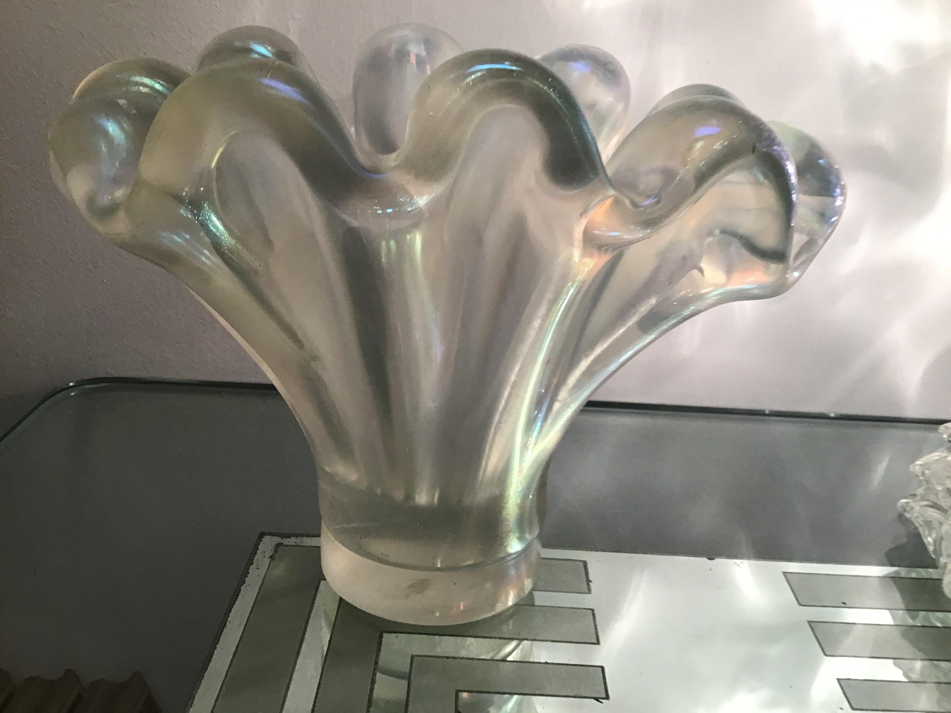 Barovier e Toso Vase / Tafelaufsatz aus Muranoglas, 1940, Italien im Angebot 6