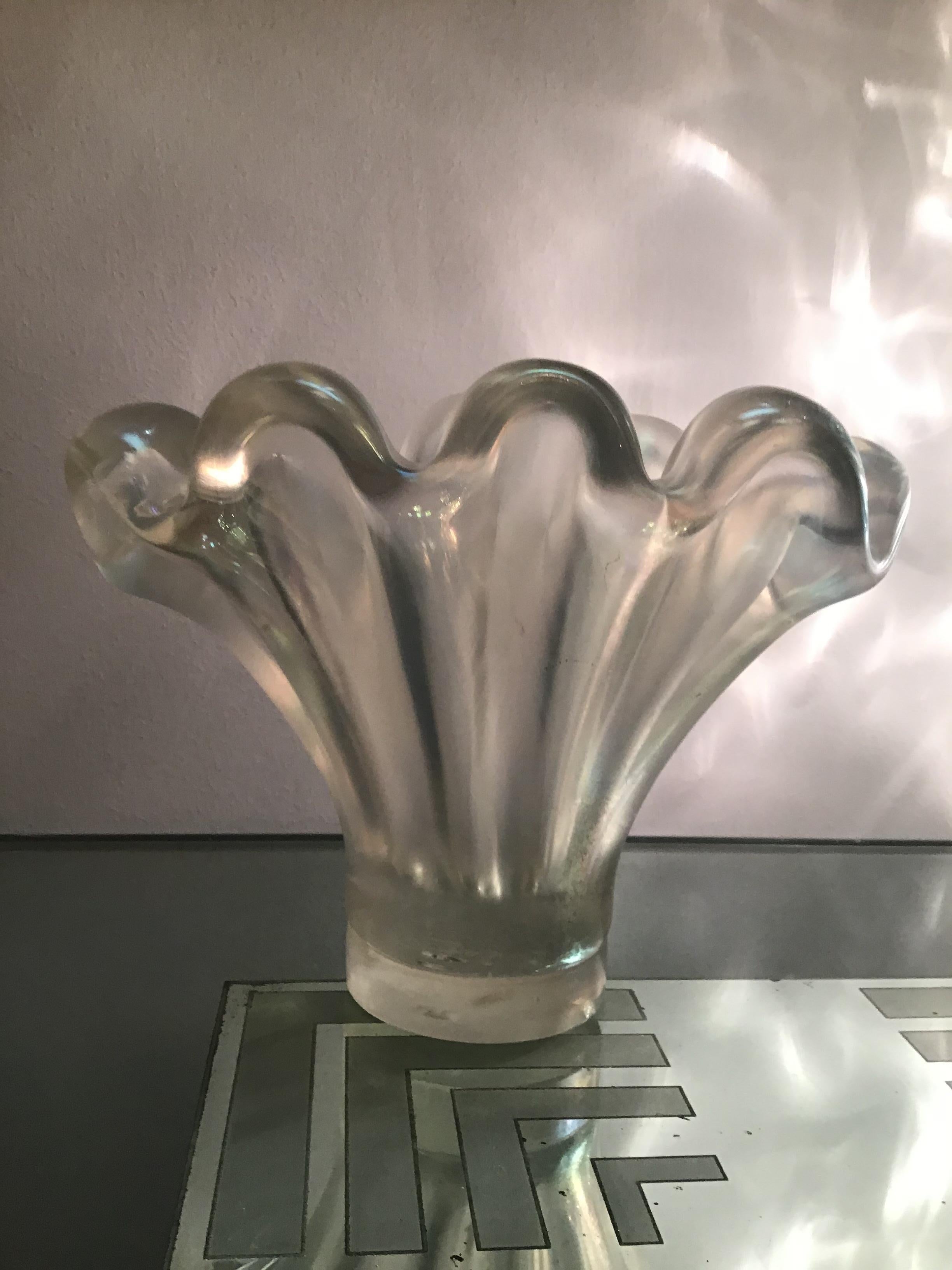 Barovier e Toso Vase / Tafelaufsatz aus Muranoglas, 1940, Italien im Angebot 9