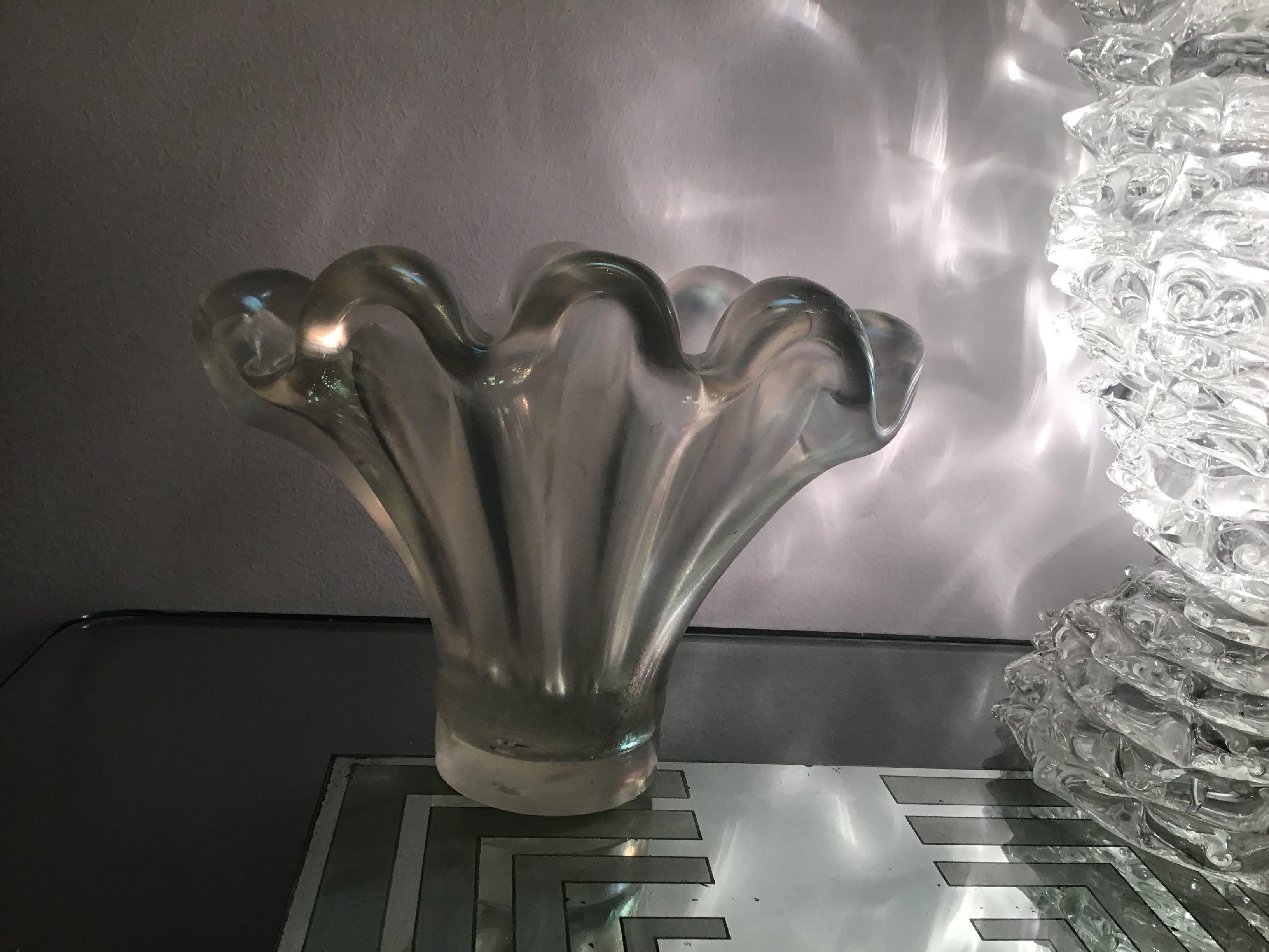 Barovier e Toso Vase /Centerpiece Murano Iridescente Glass, 1940, Italy For Sale 10