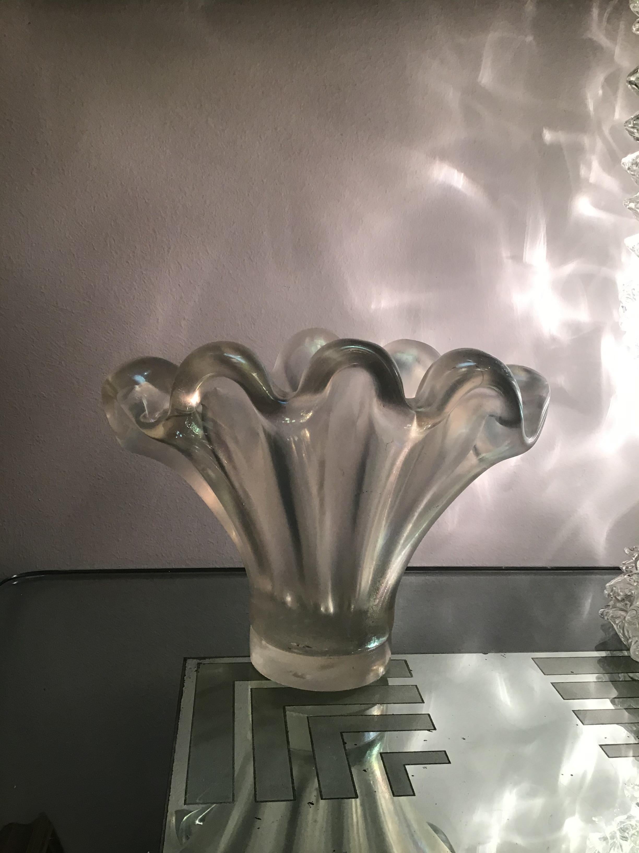 Barovier e Toso Vase /Centerpiece Murano Iridescente Glass, 1940, Italy For Sale 11