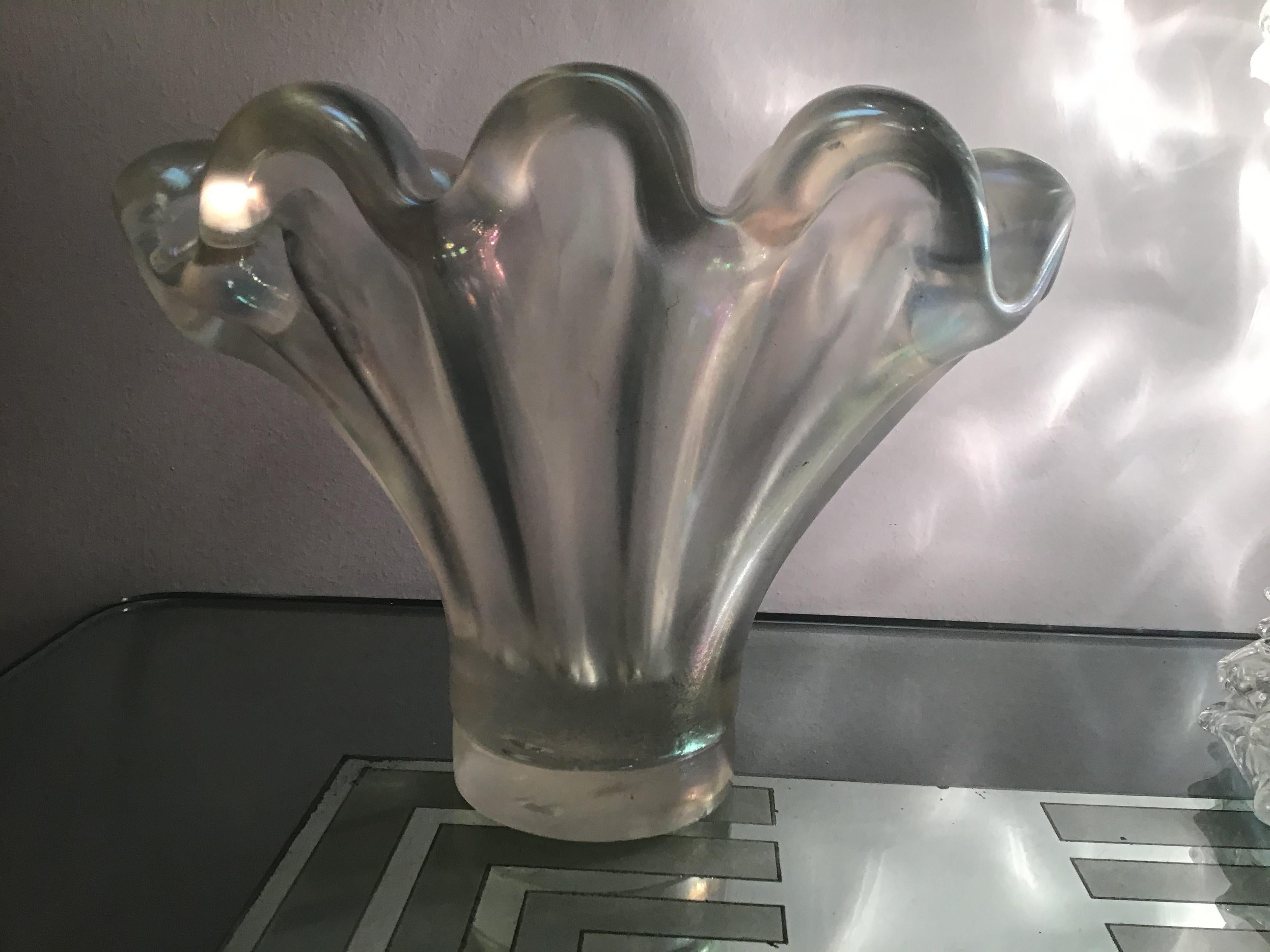 Barovier e Toso Vase /Centerpiece Murano Iridescente Glass, 1940, Italy For Sale 12