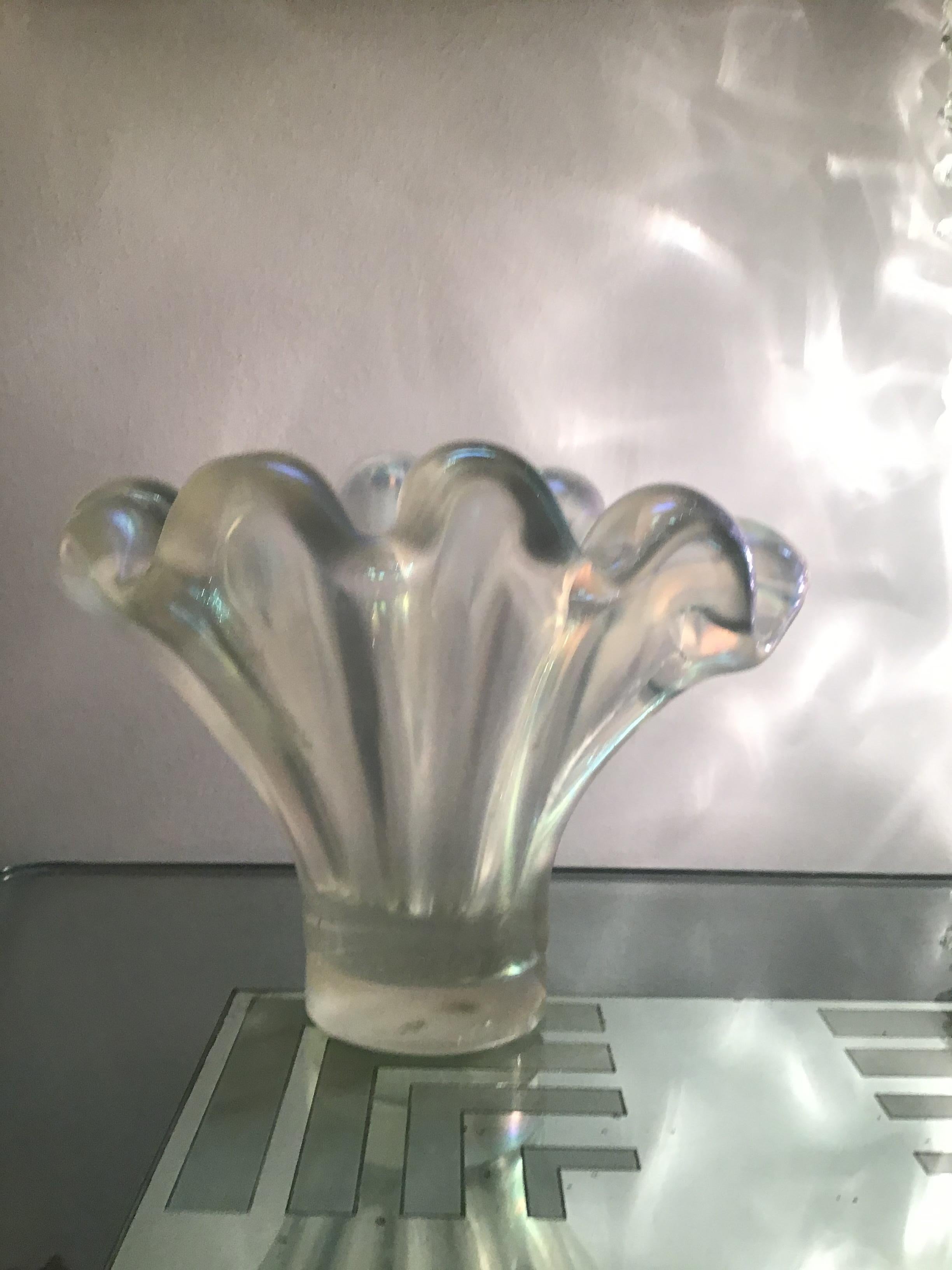 Barovier e Toso Vase /Centerpiece Murano Iridescente Glass, 1940, Italy In Excellent Condition For Sale In Milano, IT