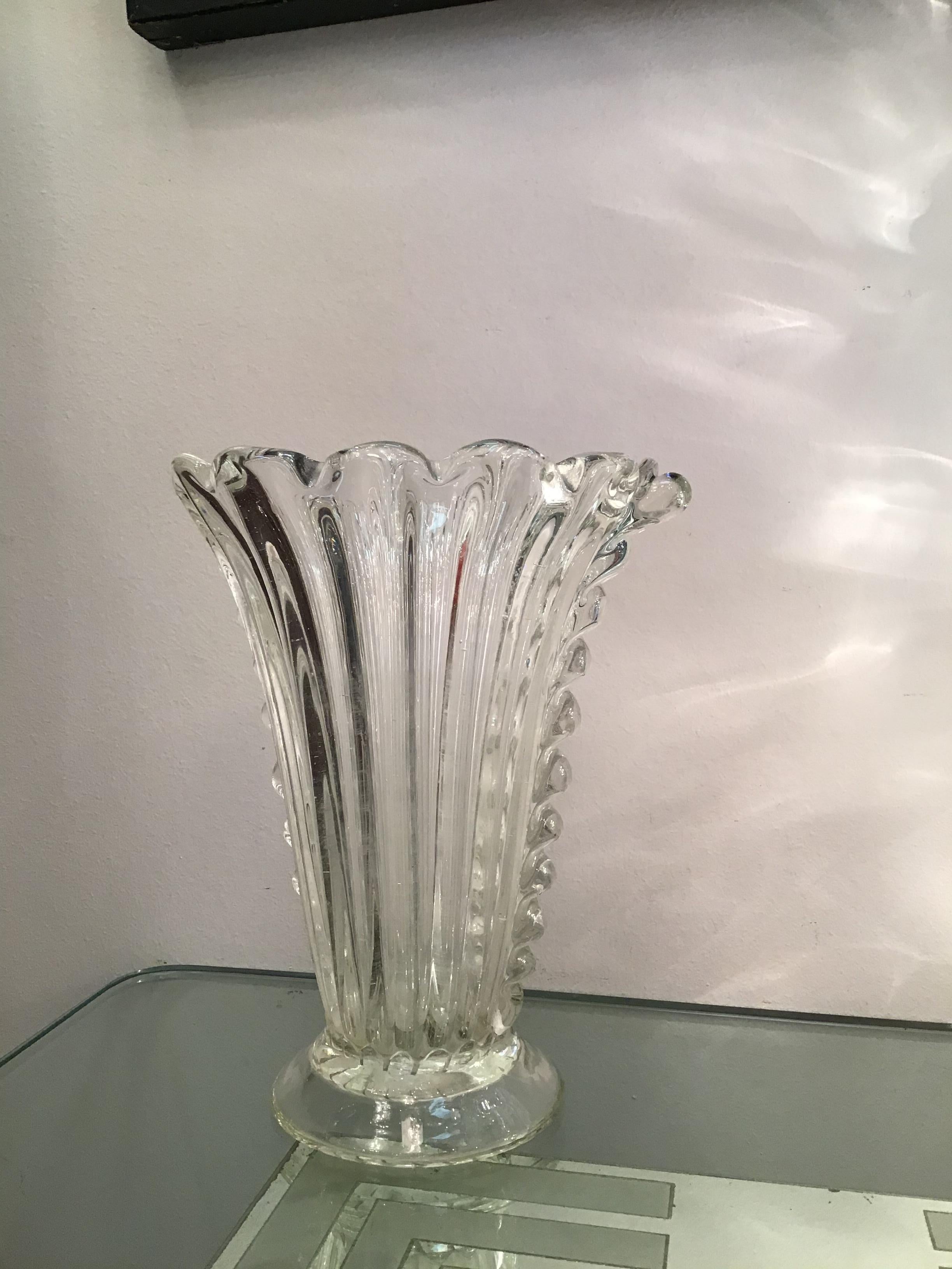 Barovier e Toso Vase Murano Glas, 1940, Italien im Angebot 3