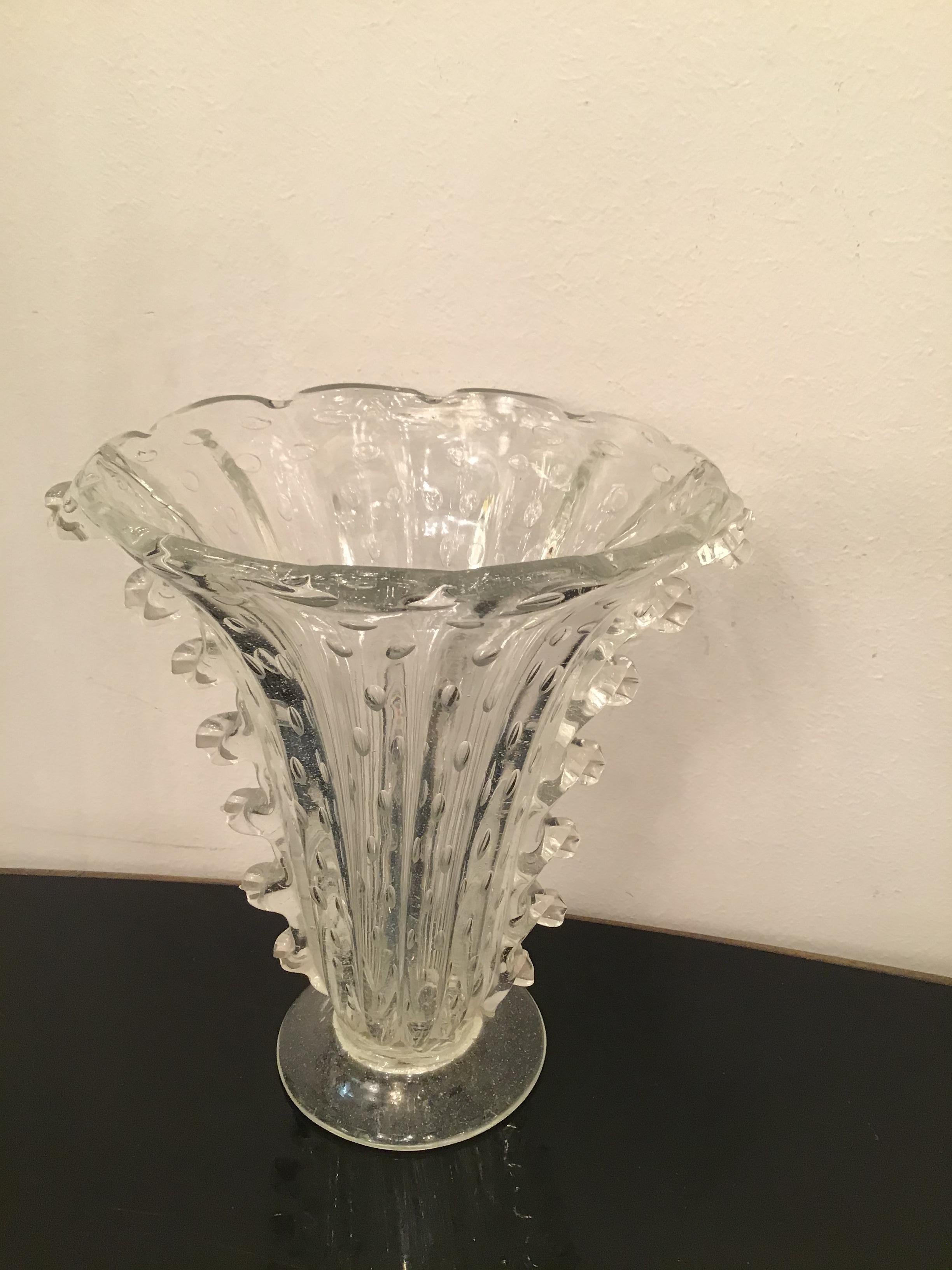 Barovier e Toso Vase Murano Glass 1940 Italy For Sale 4