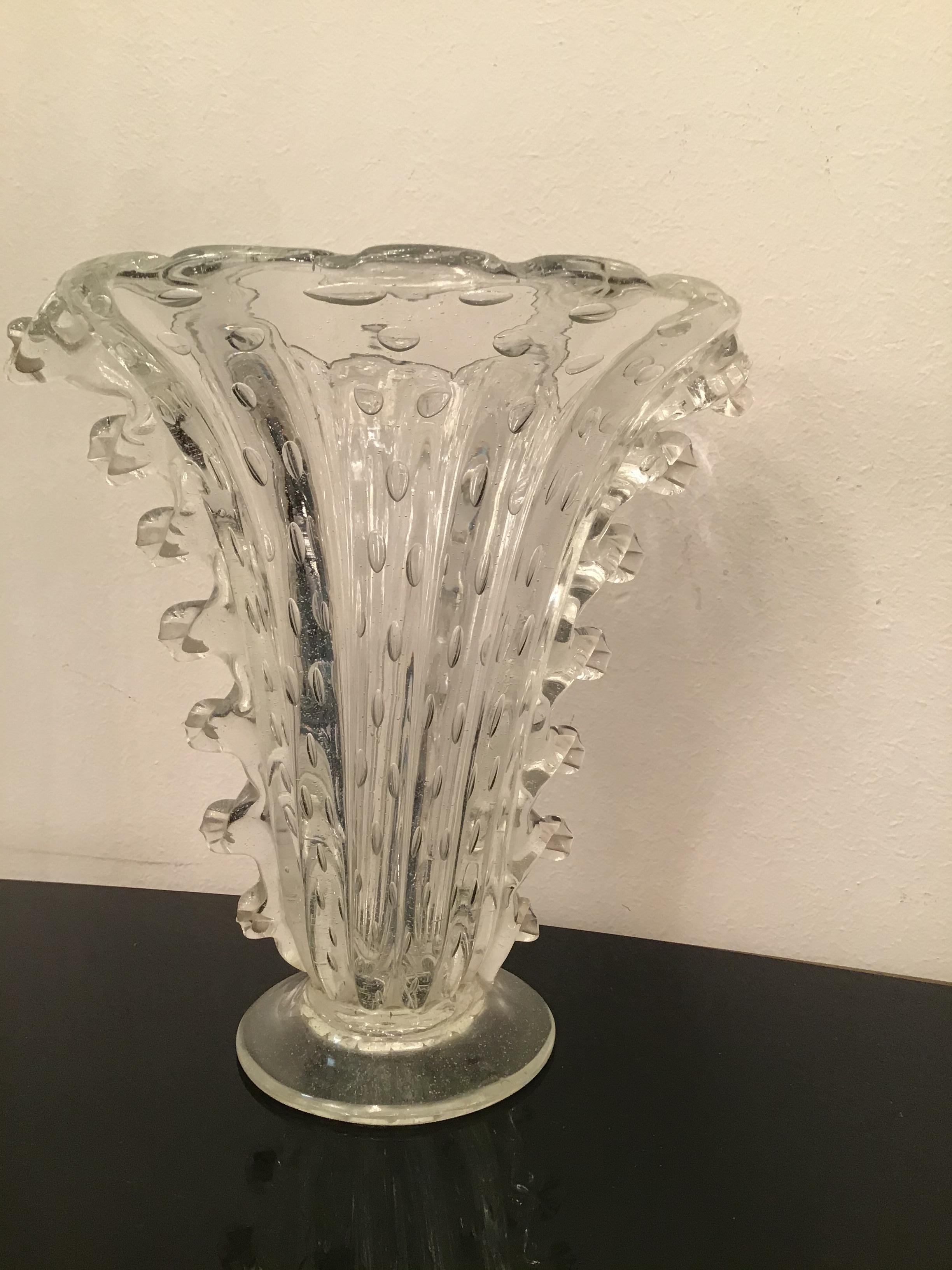 Barovier e Toso Vase Murano Glass 1940 Italy For Sale 5