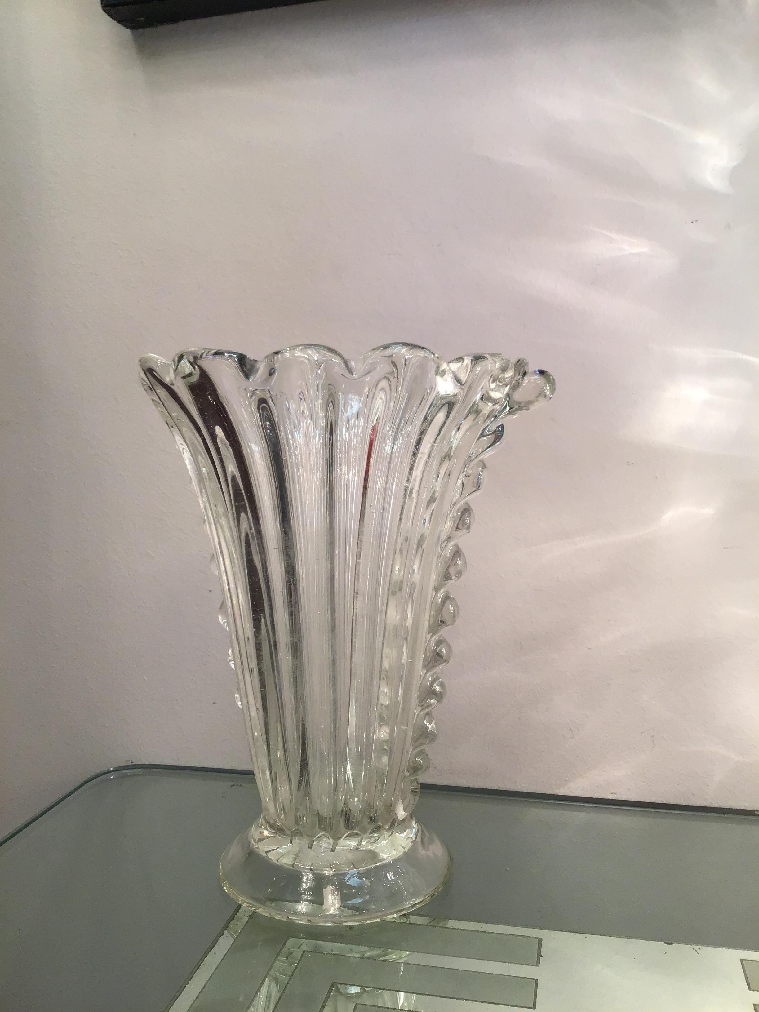 Barovier e Toso Vase Murano Glass, 1940, Italy For Sale 6