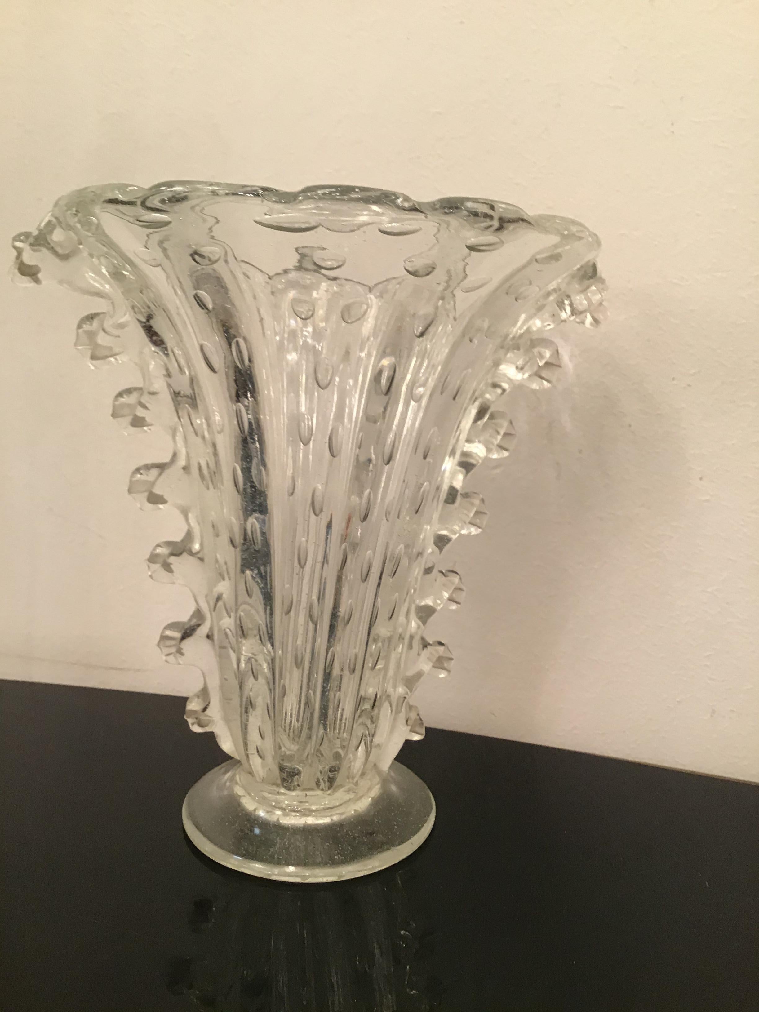 Barovier e Toso Vase Murano Glass 1940 Italy For Sale 6