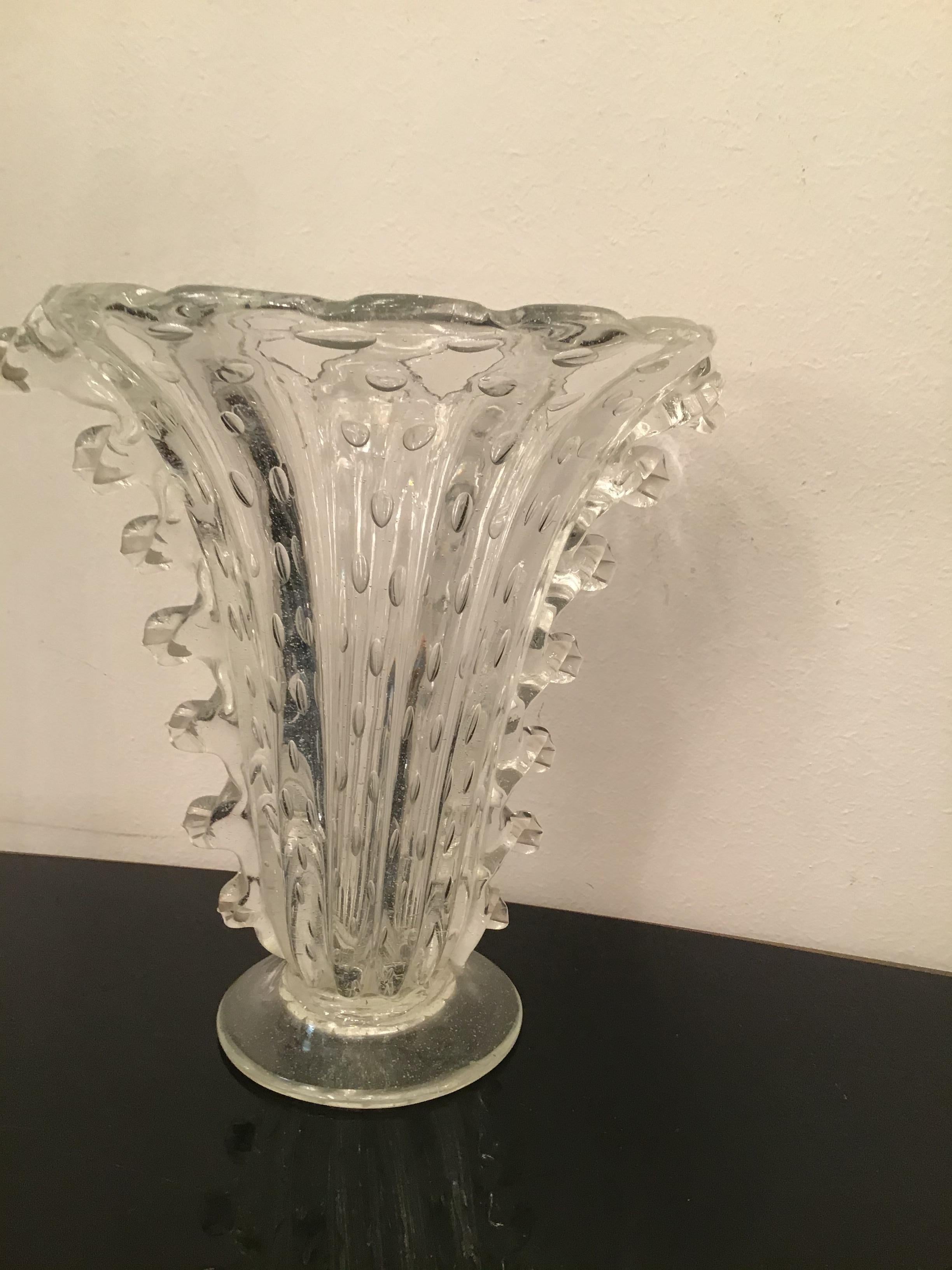 Barovier e Toso Vase Murano Glass 1940 Italy For Sale 7
