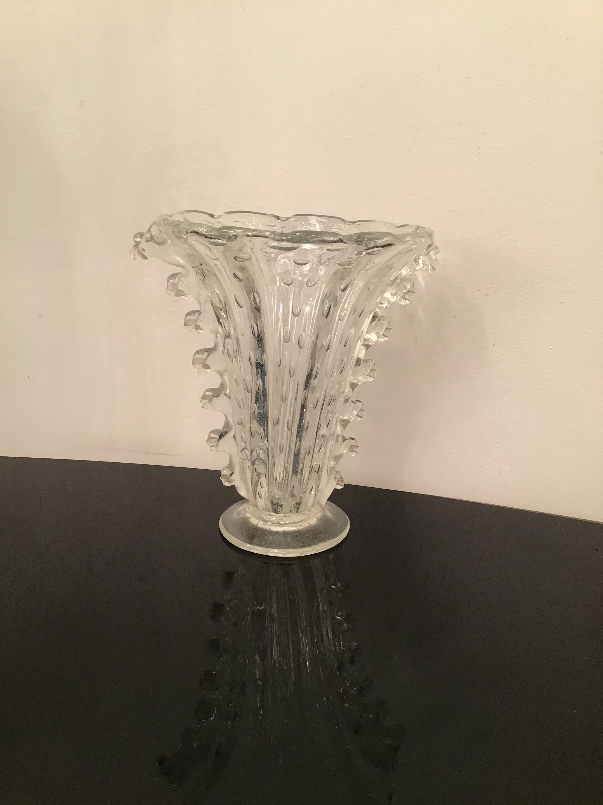 Barovier e Toso Vase Murano Glass 1940 Italy For Sale 8