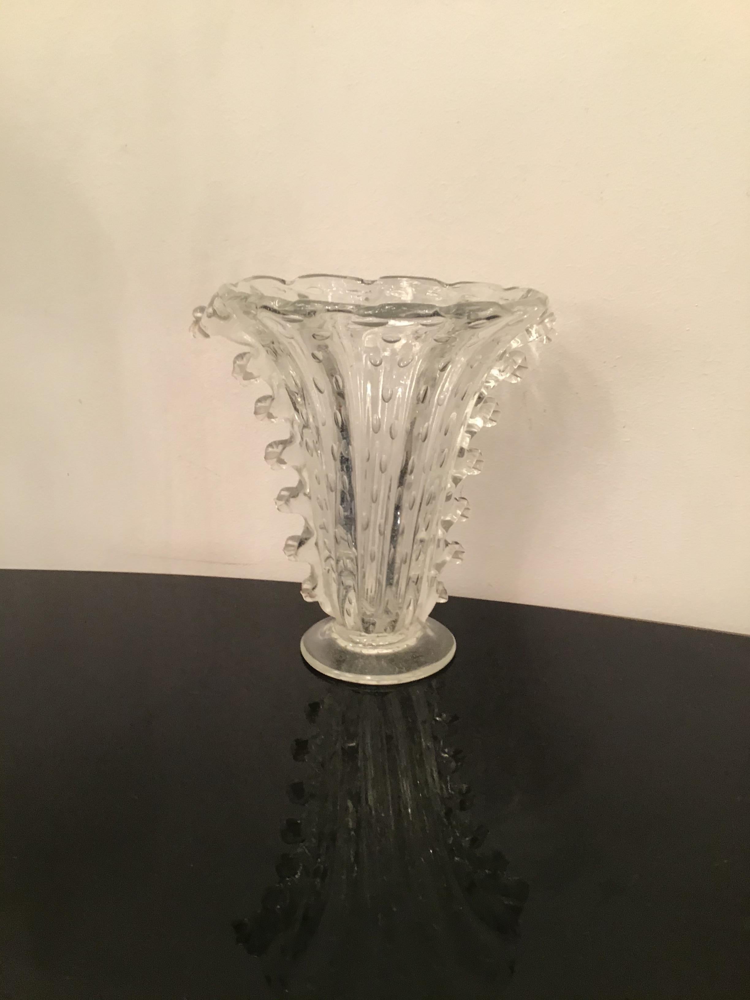 Barovier e Toso Vase Murano Glas 1940 Italien im Angebot 8