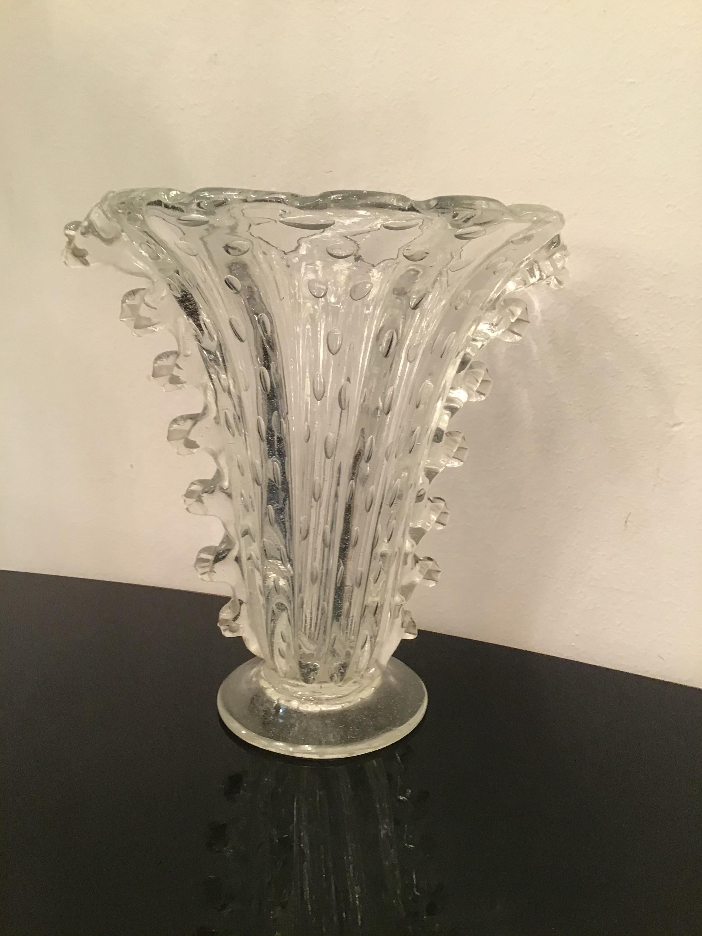 Barovier e Toso Vase Murano Glass 1940 Italy For Sale 11