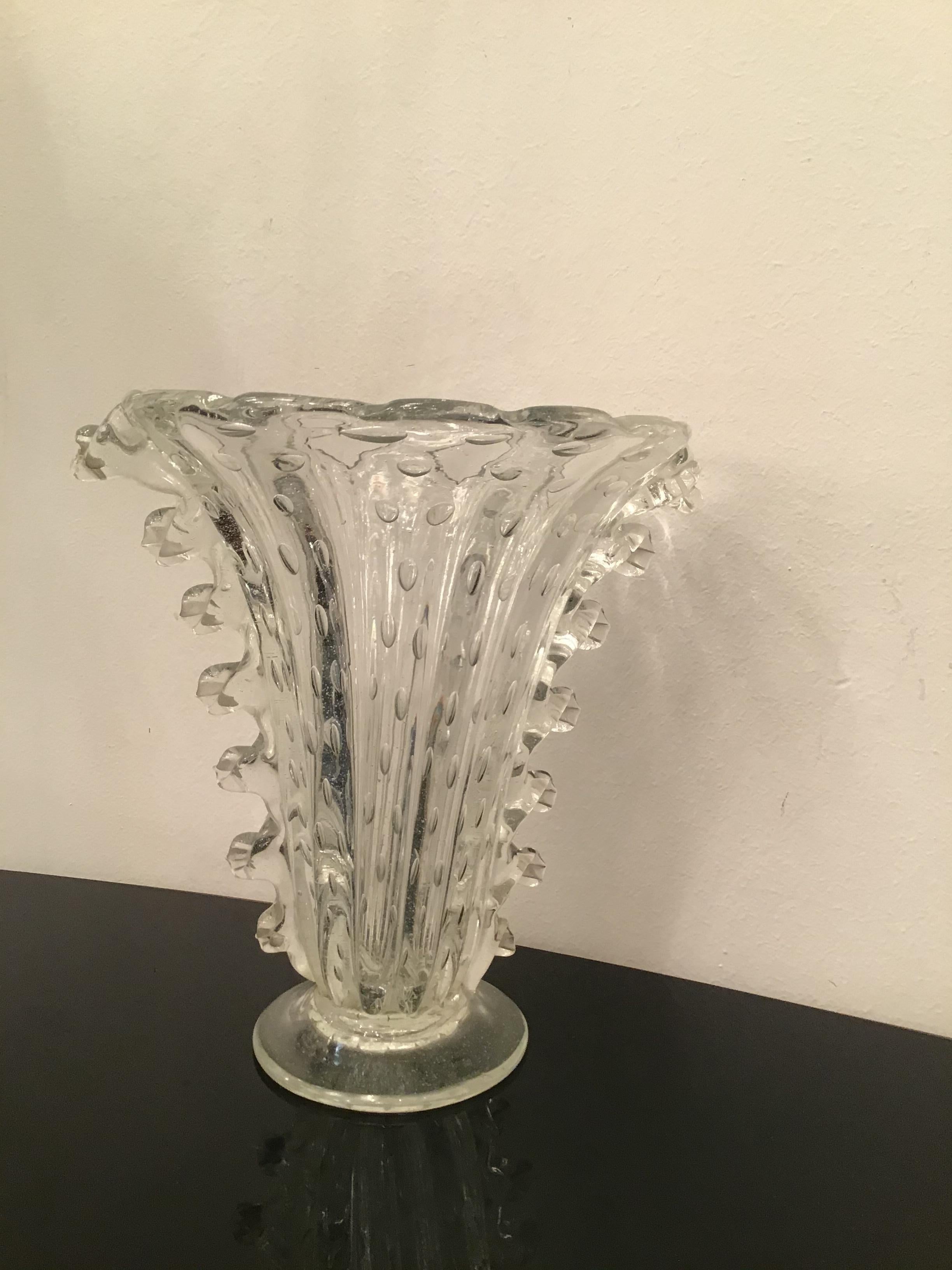 Barovier e Toso Vase Murano Glass 1940 Italy For Sale 13