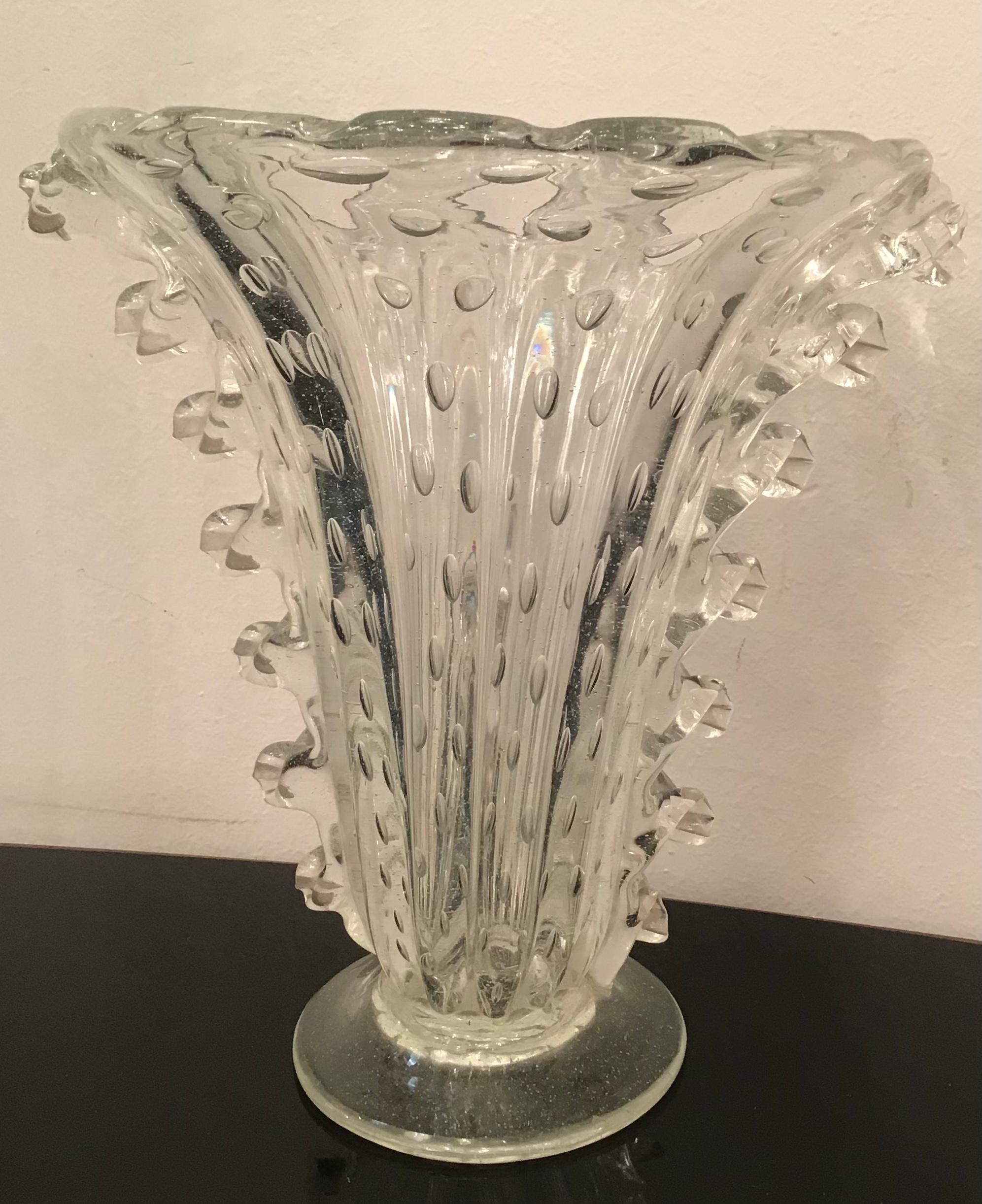 Barovier e Toso Vase Murano Glas 1940 Italien im Zustand „Hervorragend“ im Angebot in Milano, IT