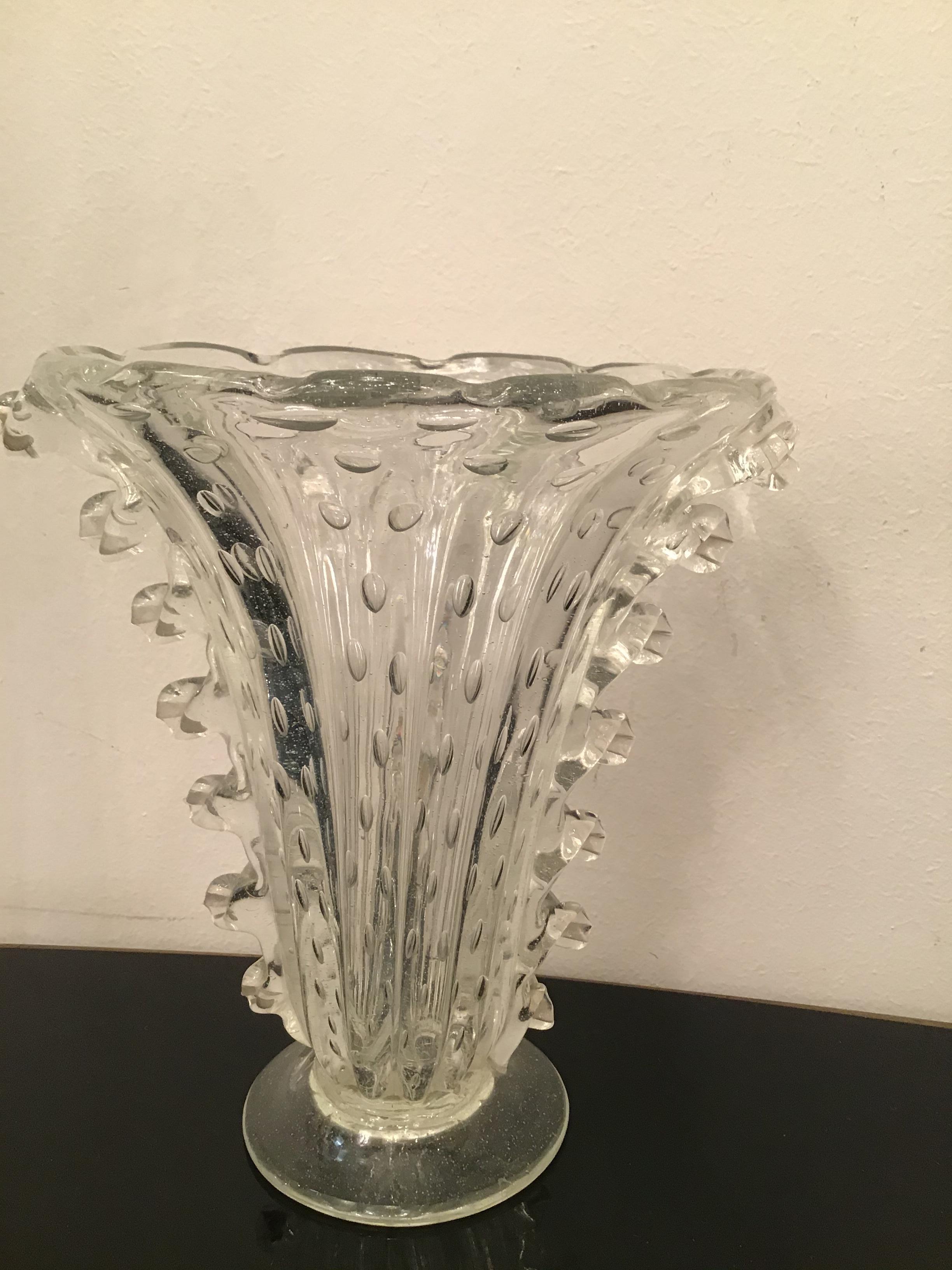 Barovier e Toso Vase Murano Glas 1940 Italien im Angebot 1