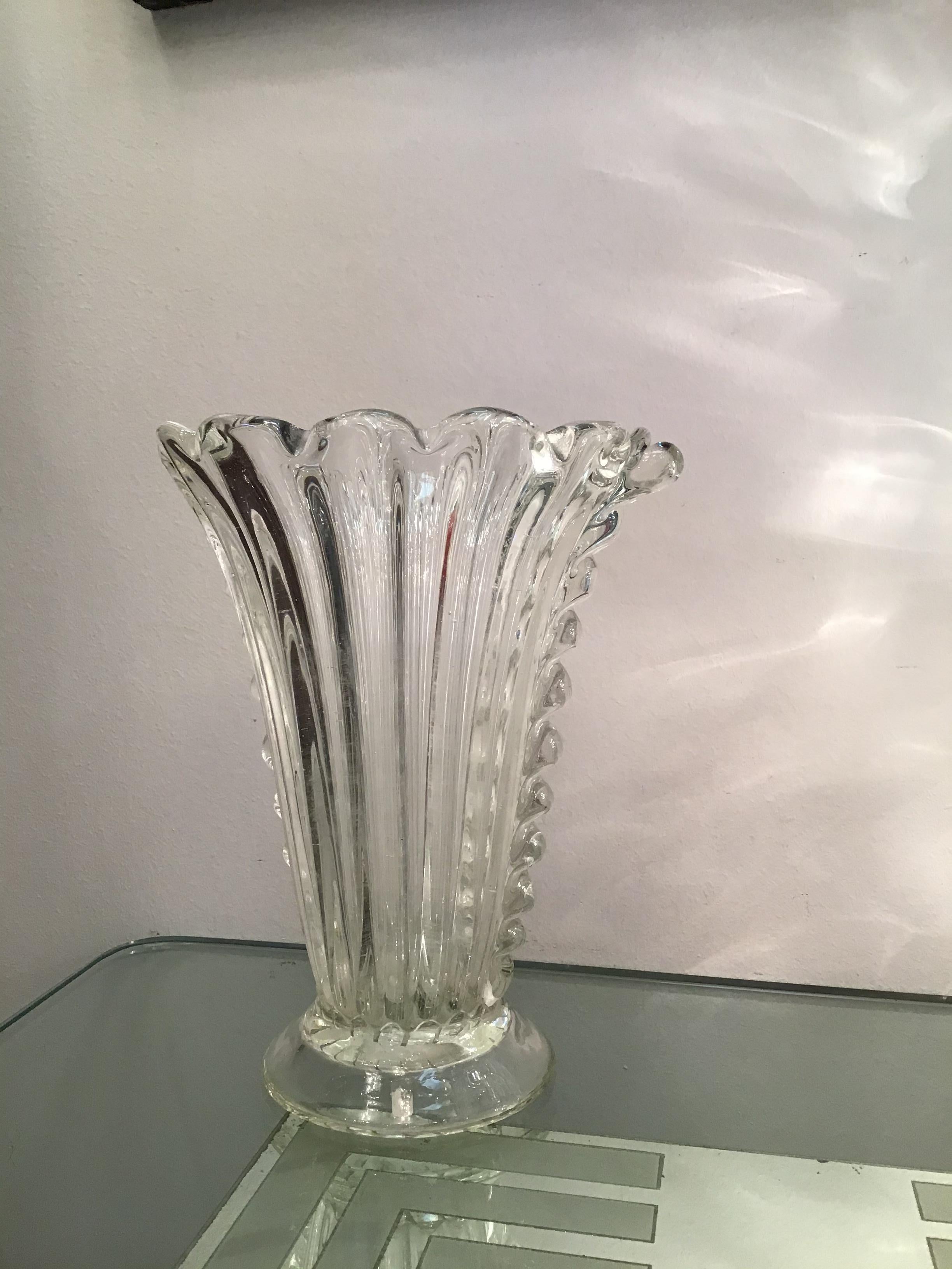 Vetro di Murano Vaso Barovier e Toso in vetro di Murano, 1940, Italia in vendita